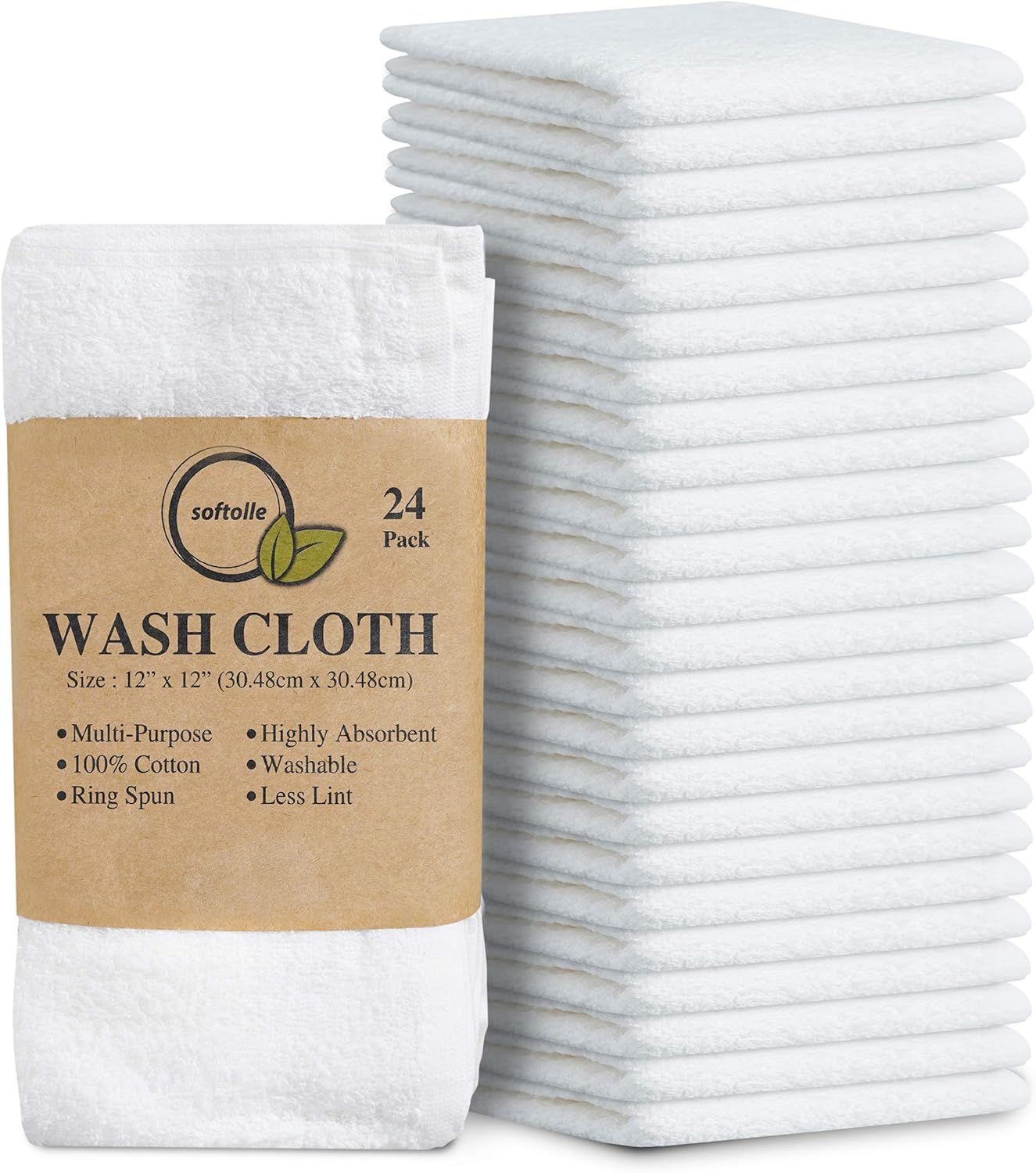 High-Quality Soft Cotton Ring-Spun WashCloths for Face Body 12x12
