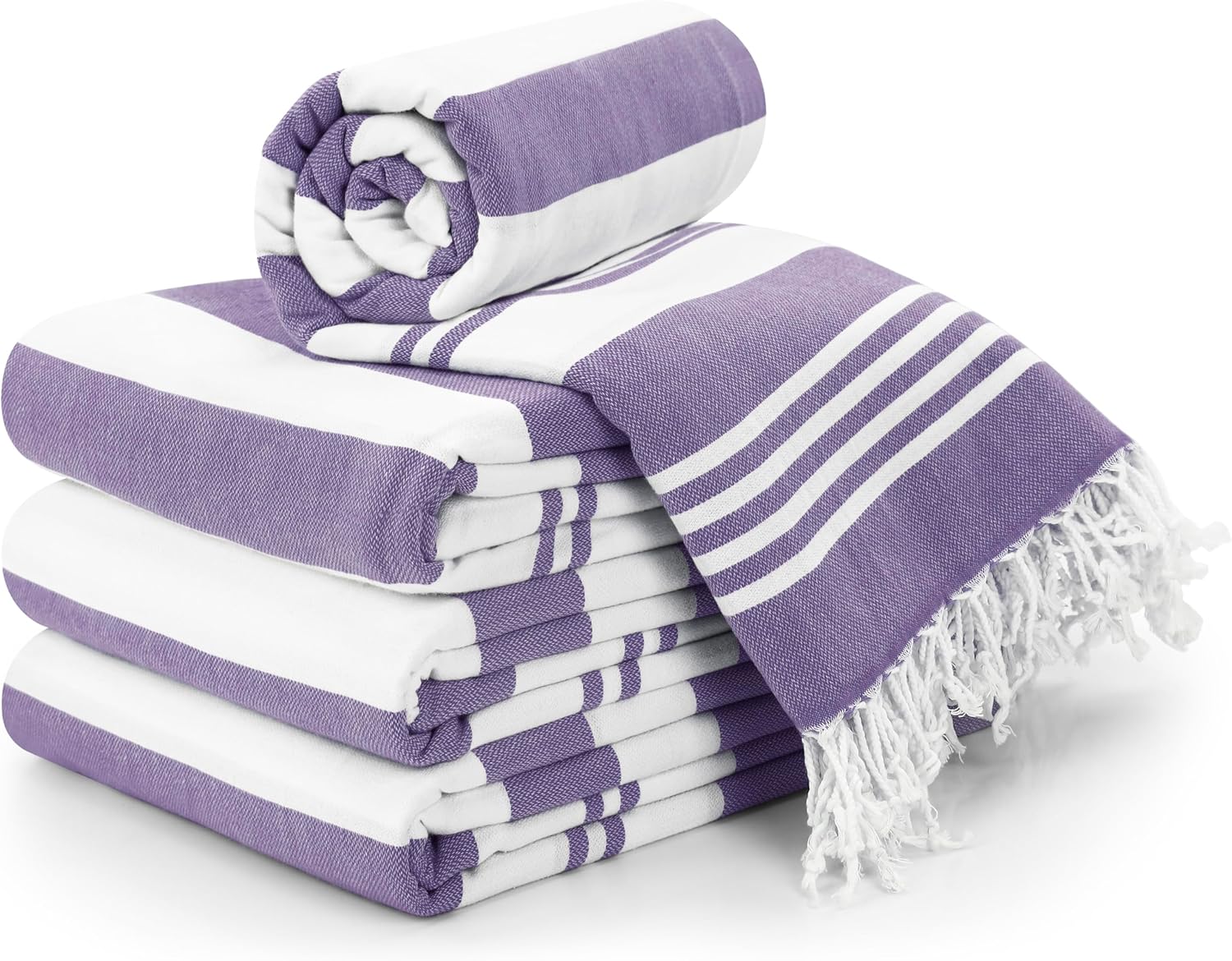 Utopia 4-Pack Turkish Beach Towels - 40x72 inches Soft Quick-Dry