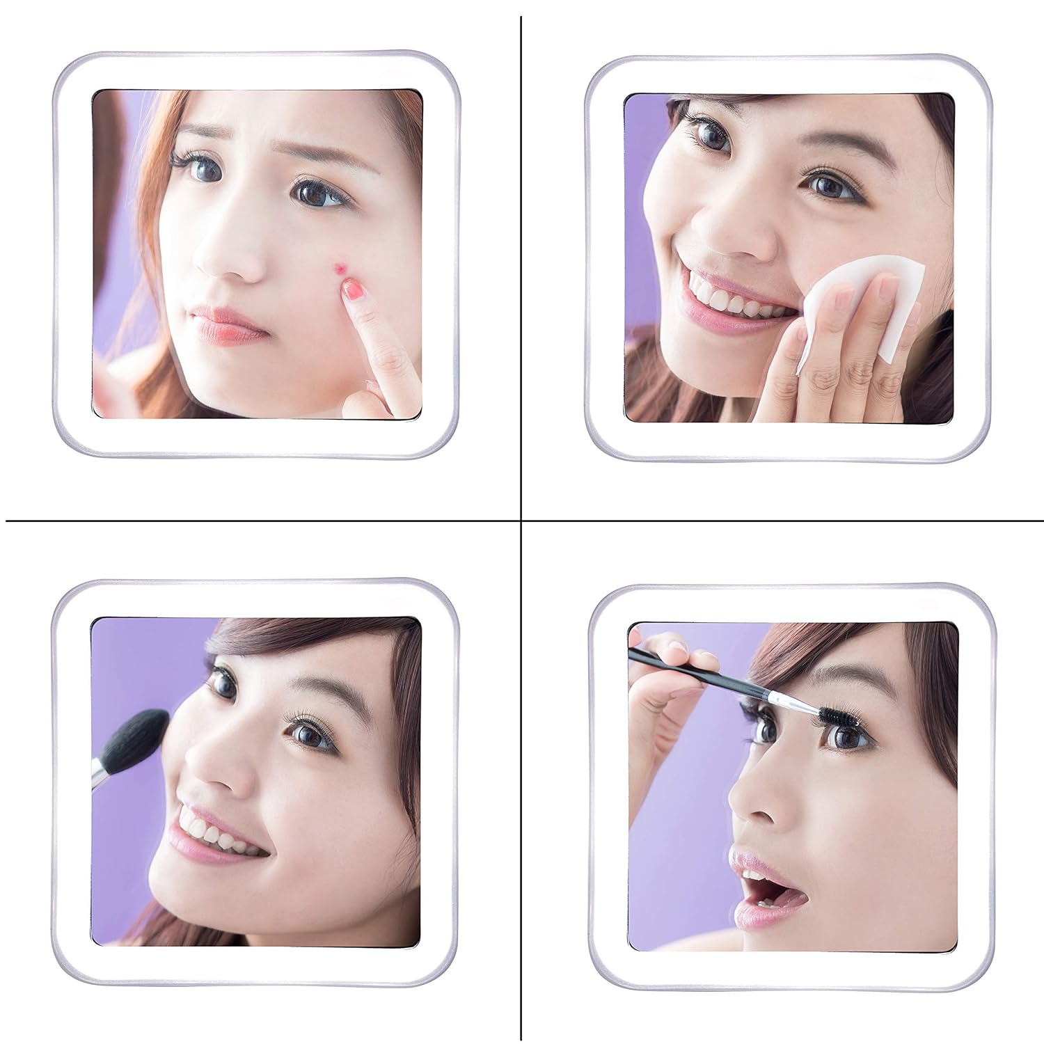 JiBen Square Flexible Gooseneck LED Mirror