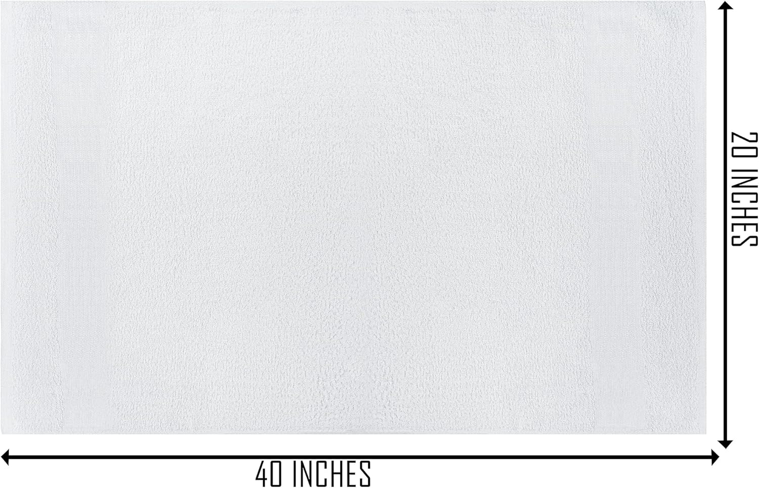 12-Piece Bulk 20x40 White Bath Towels - Eco-Friendly Cotton - Quick-Drying Durable