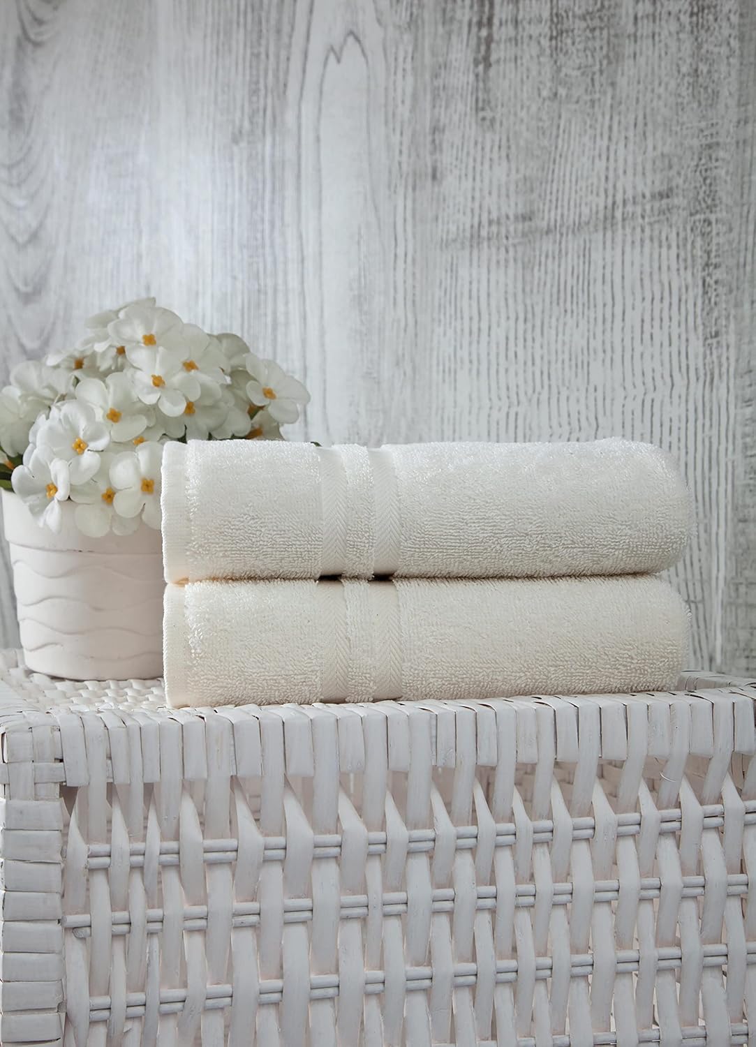 Set of 2 Premium 100 Turkish Cotton Grey Hand Towels