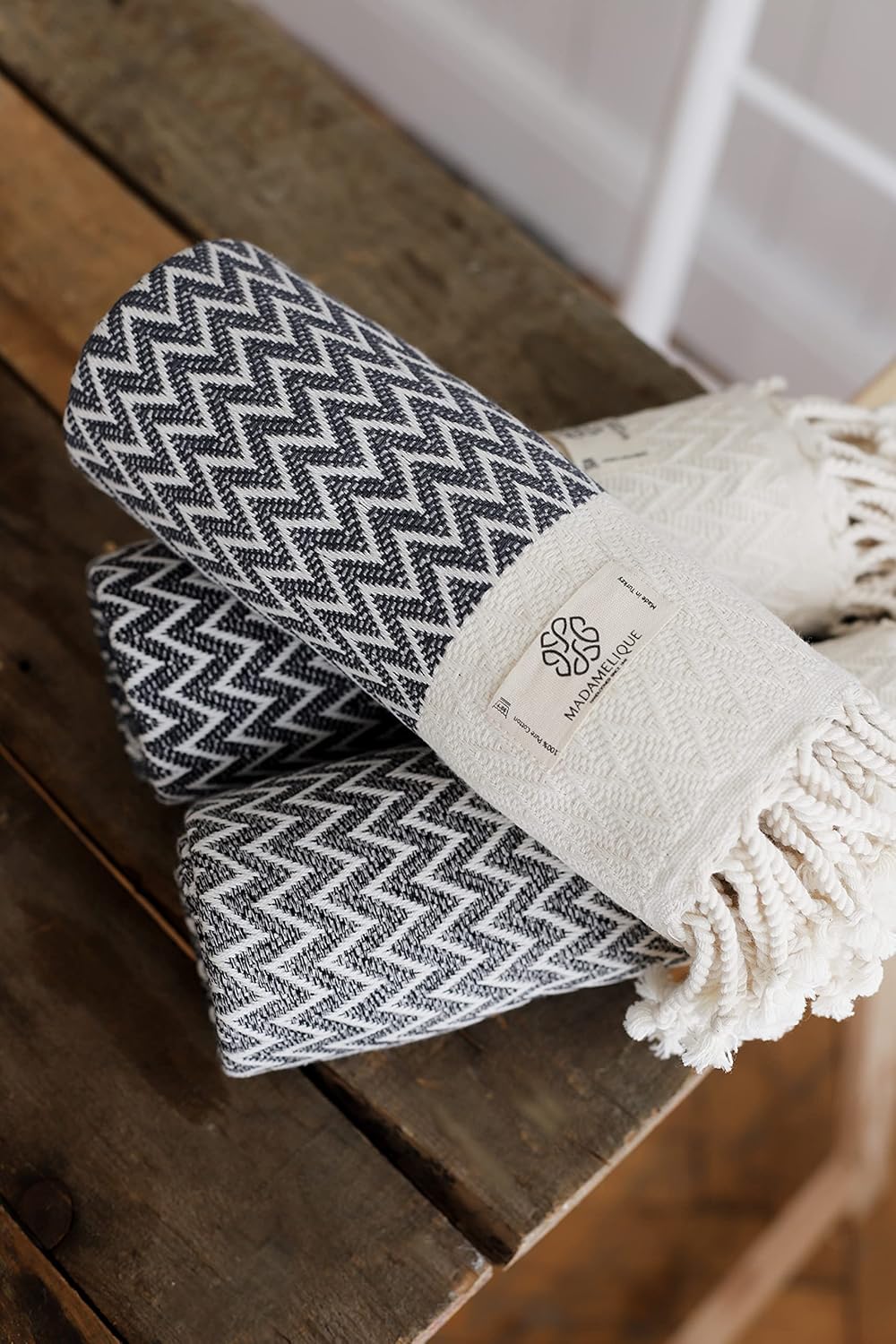 Madamelique Exclusive Hand Towels Set of 2-18x40 Inches