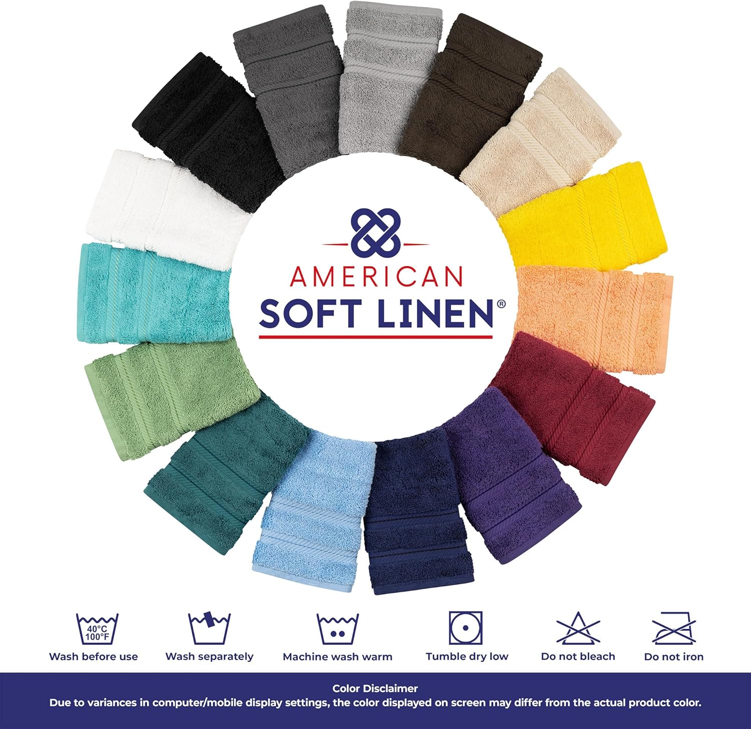 American Soft Linen Luxury 6 Piece towel set 100 Cotton Turkish Dark Gray