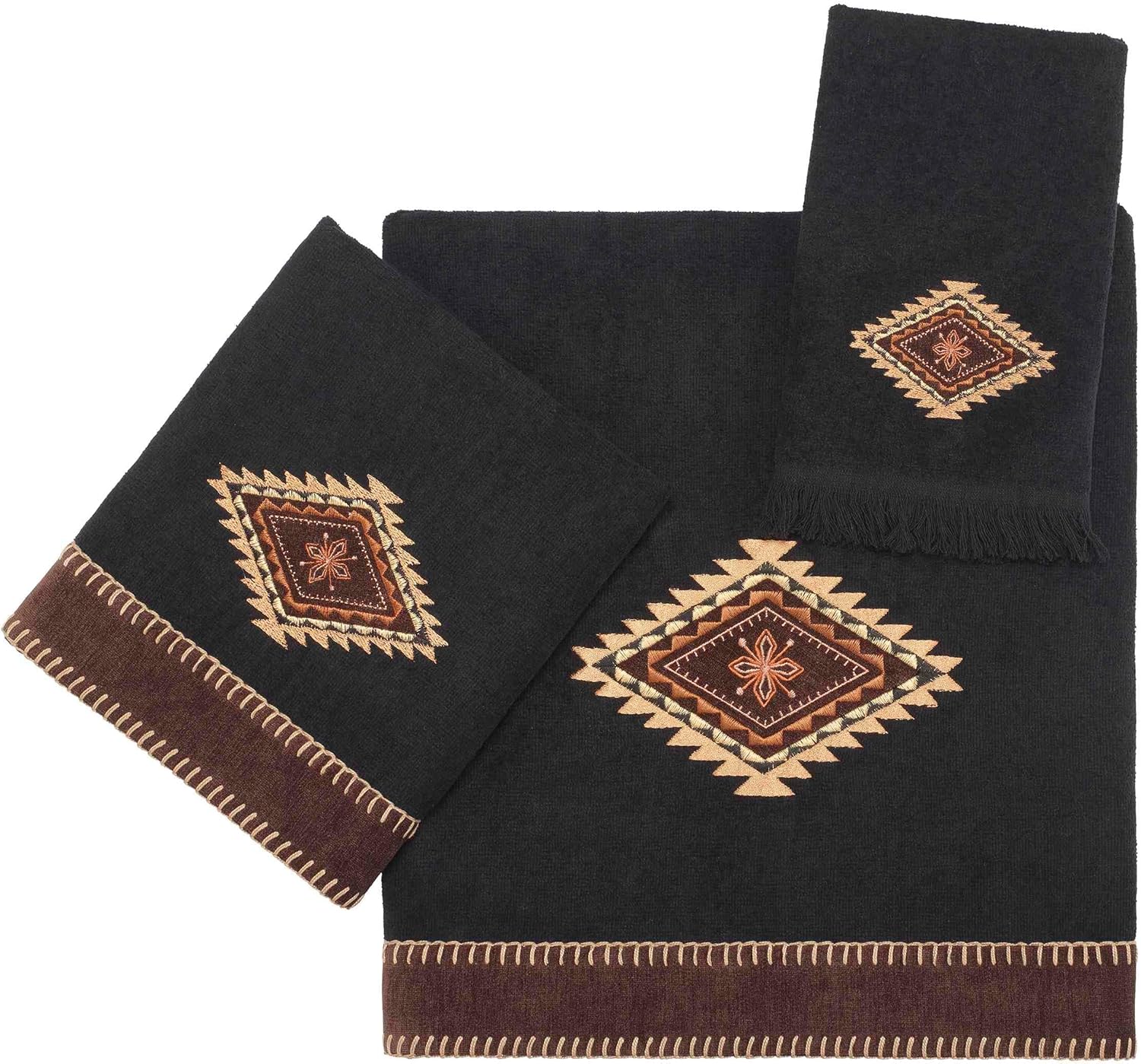 Avanti Linens Mojave Bath Towel Black - 100 Cotton Machine Washable OEKO-Tex Certified