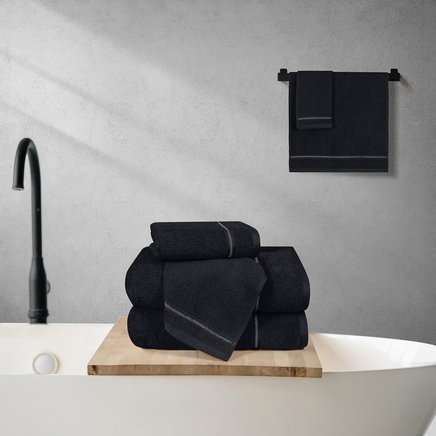 MyOwn Ultra Soft 6 Pack Cotton Towel Set - Black