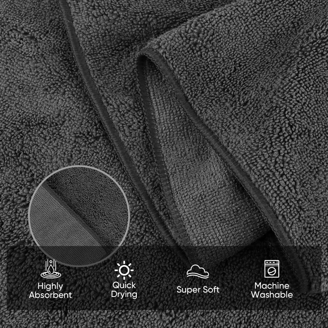 HOMEXCEL Grey Hand Towels