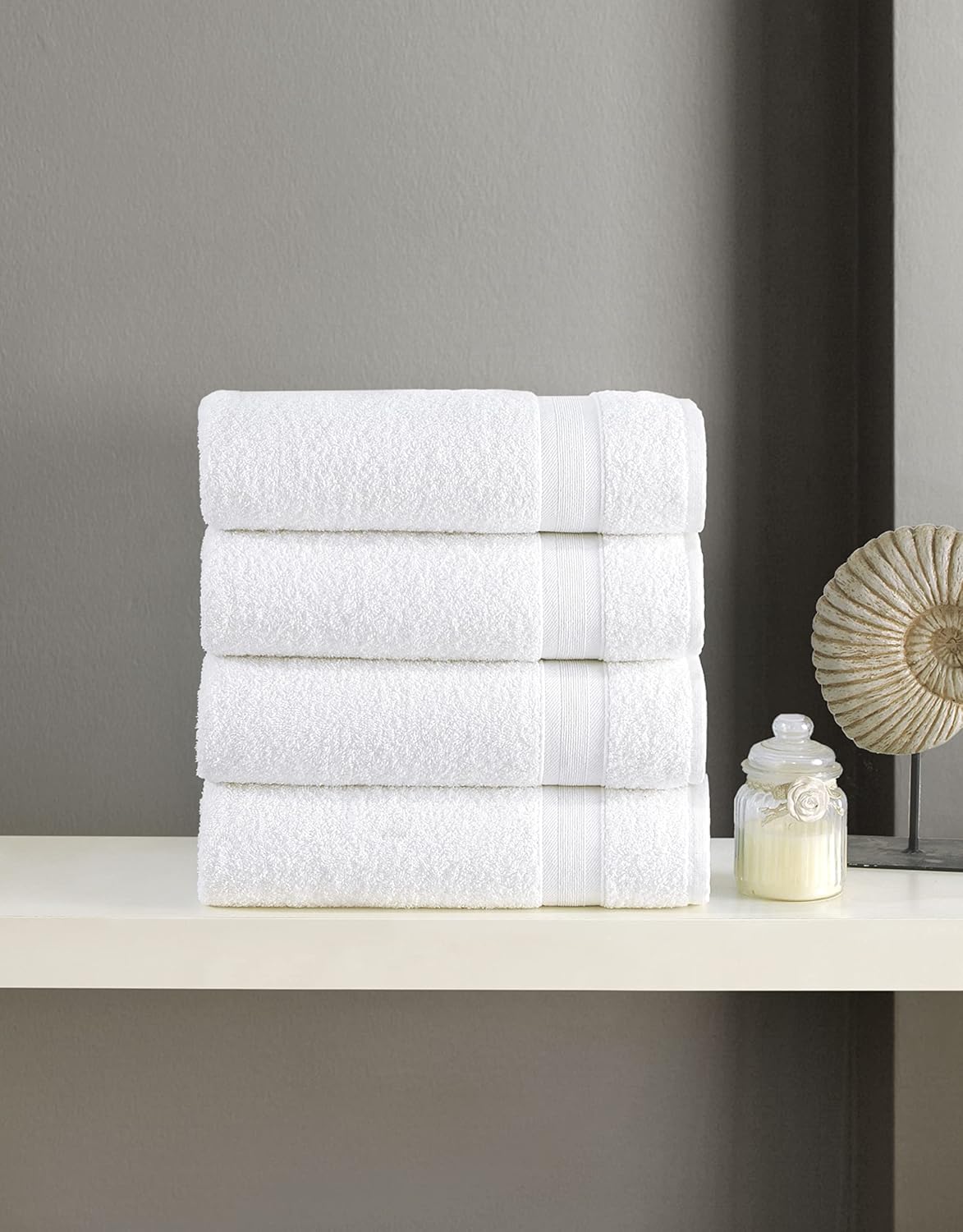 Quick Dry Soft and High Absorbent 4-Piece Cotton Bath Towels