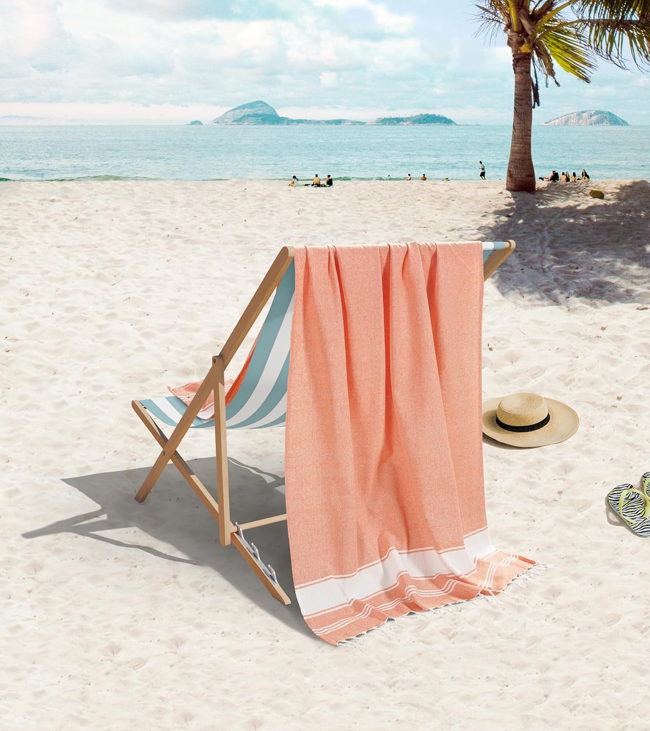 6 PACK Beach Towels Set Oversized Sand-Free 39x71 Incher