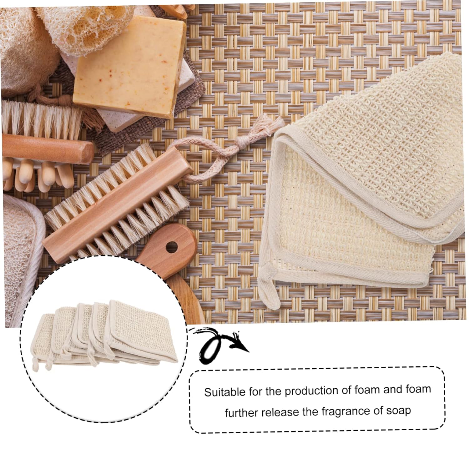 Baluue 5Pcs Exfoliating Shower Towels