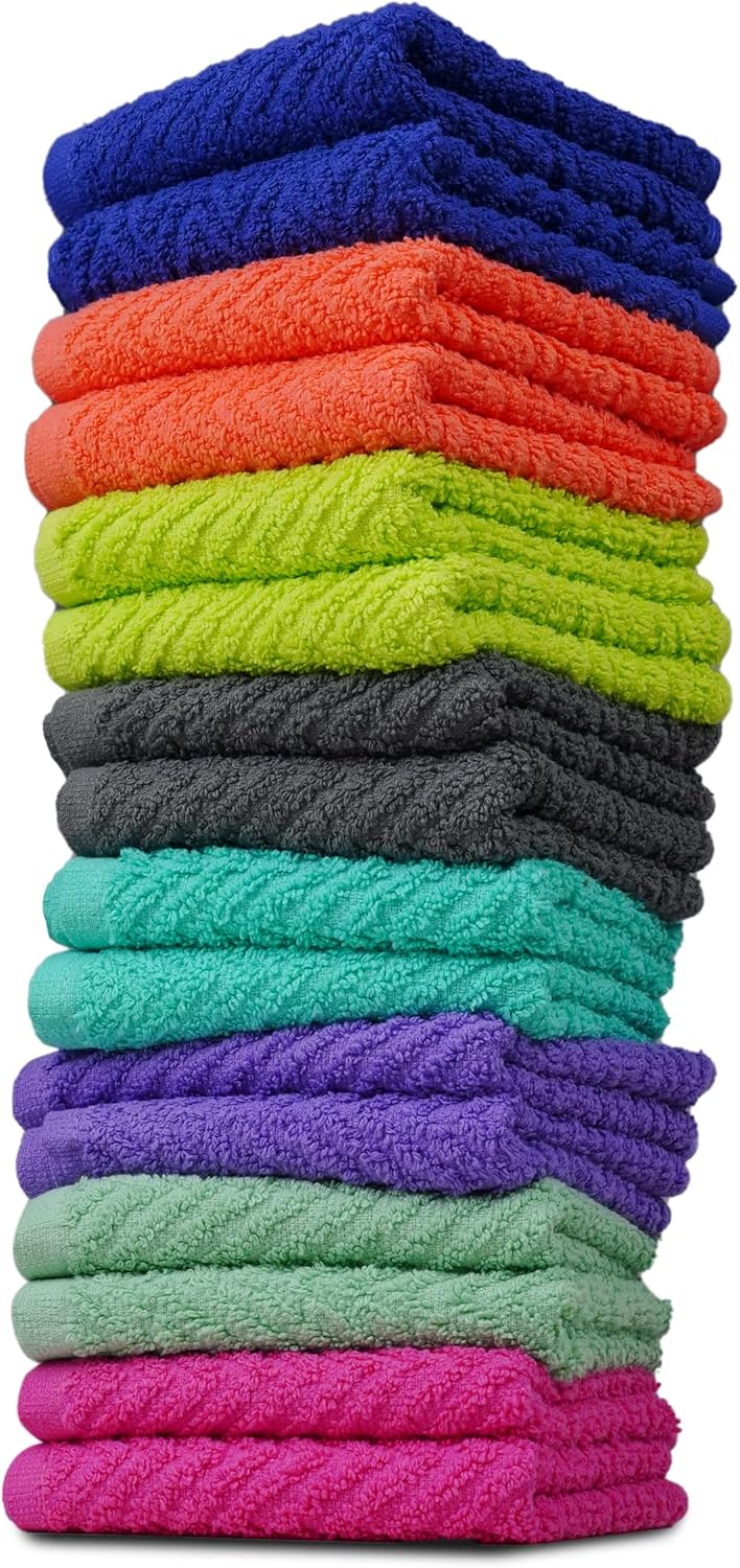 ZSUPERIA Zigzag Washcloth Set 16pc 12x12