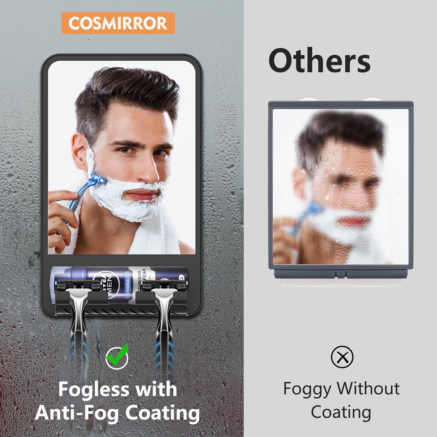 COSMIRROR Anti-Fog Folding Mirror for Shavers