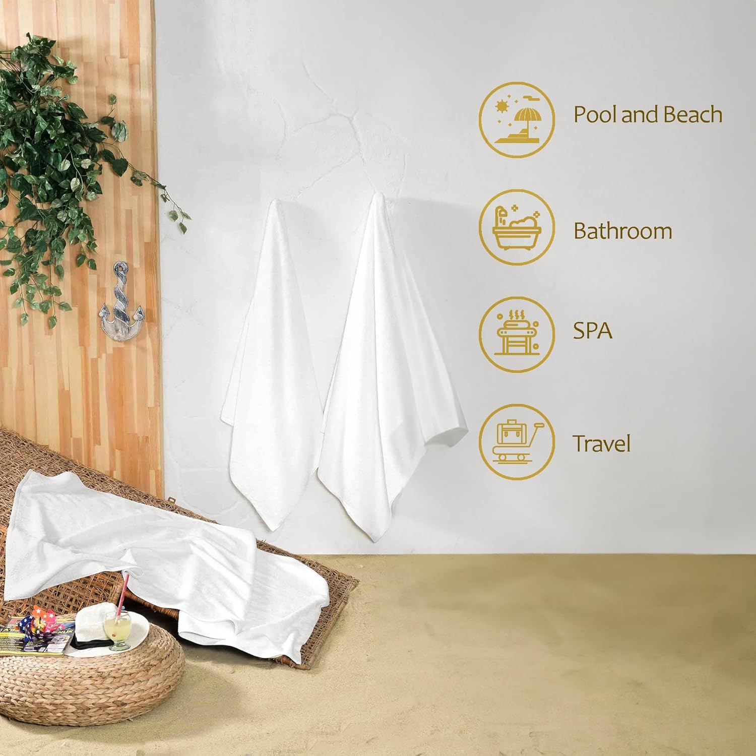 GT Globaltex 3-Piece Beach Towels Set