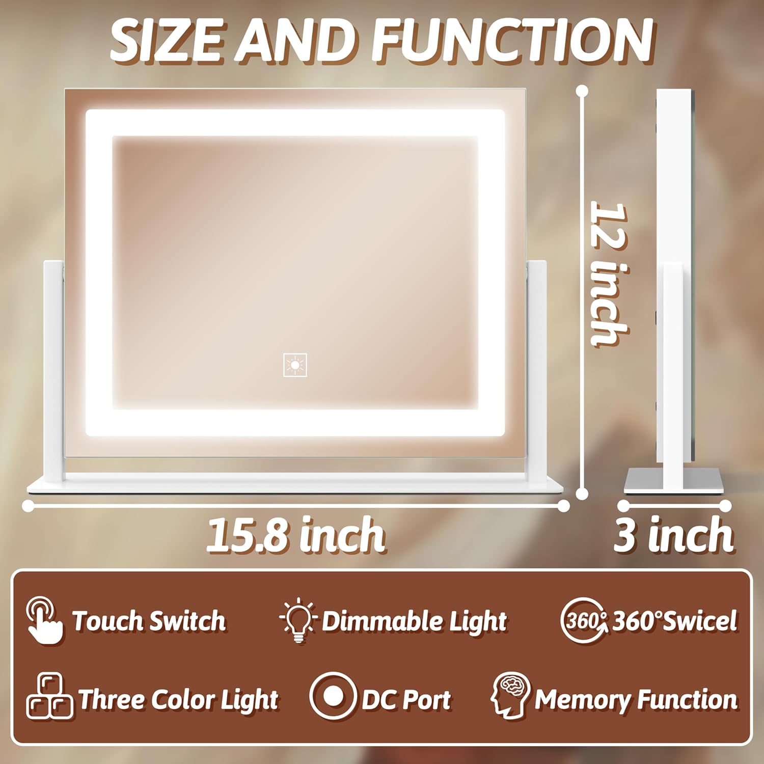 FENNIO Lighted Makeup Mirror