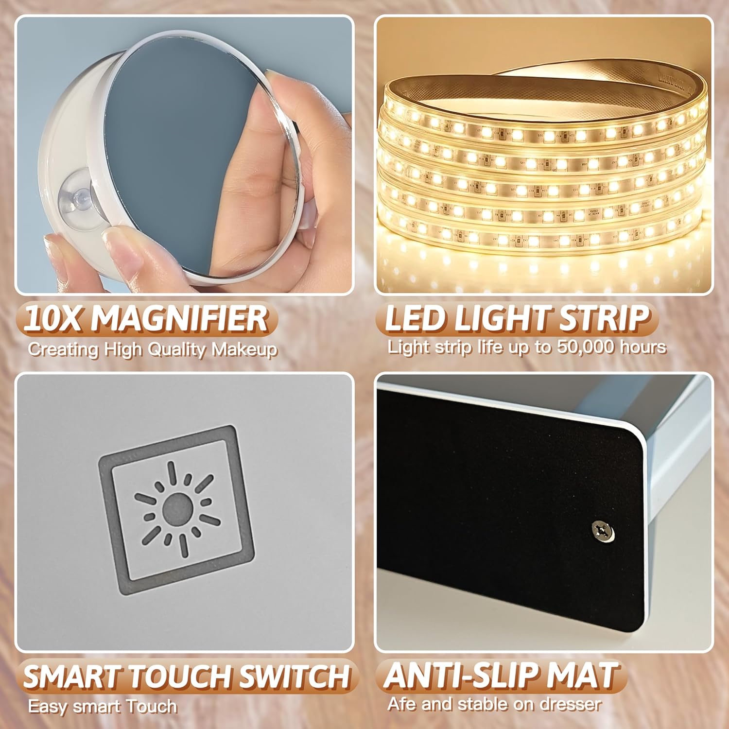 FENNIO Lighted Makeup Mirror