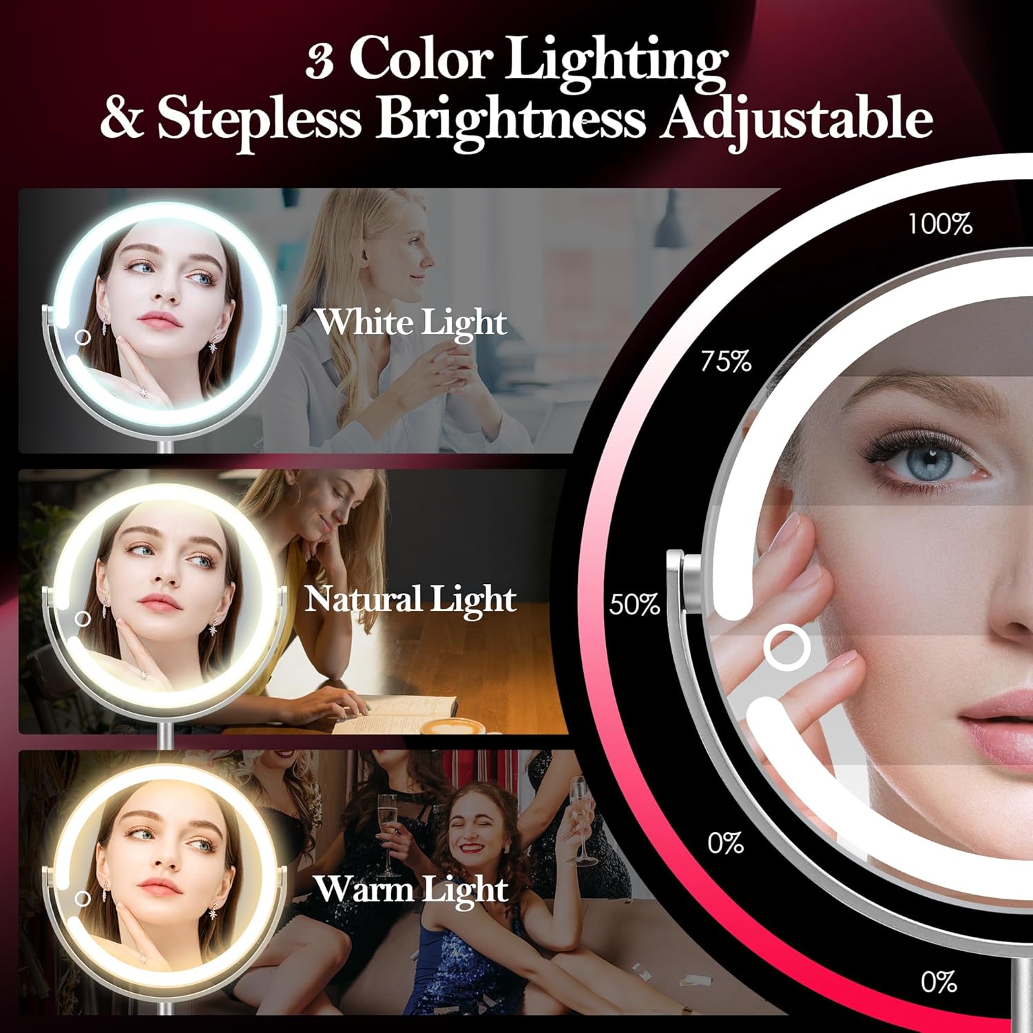 Elegance Make Up Mirror Aluminum Alloy with 20X Lighted Professional features