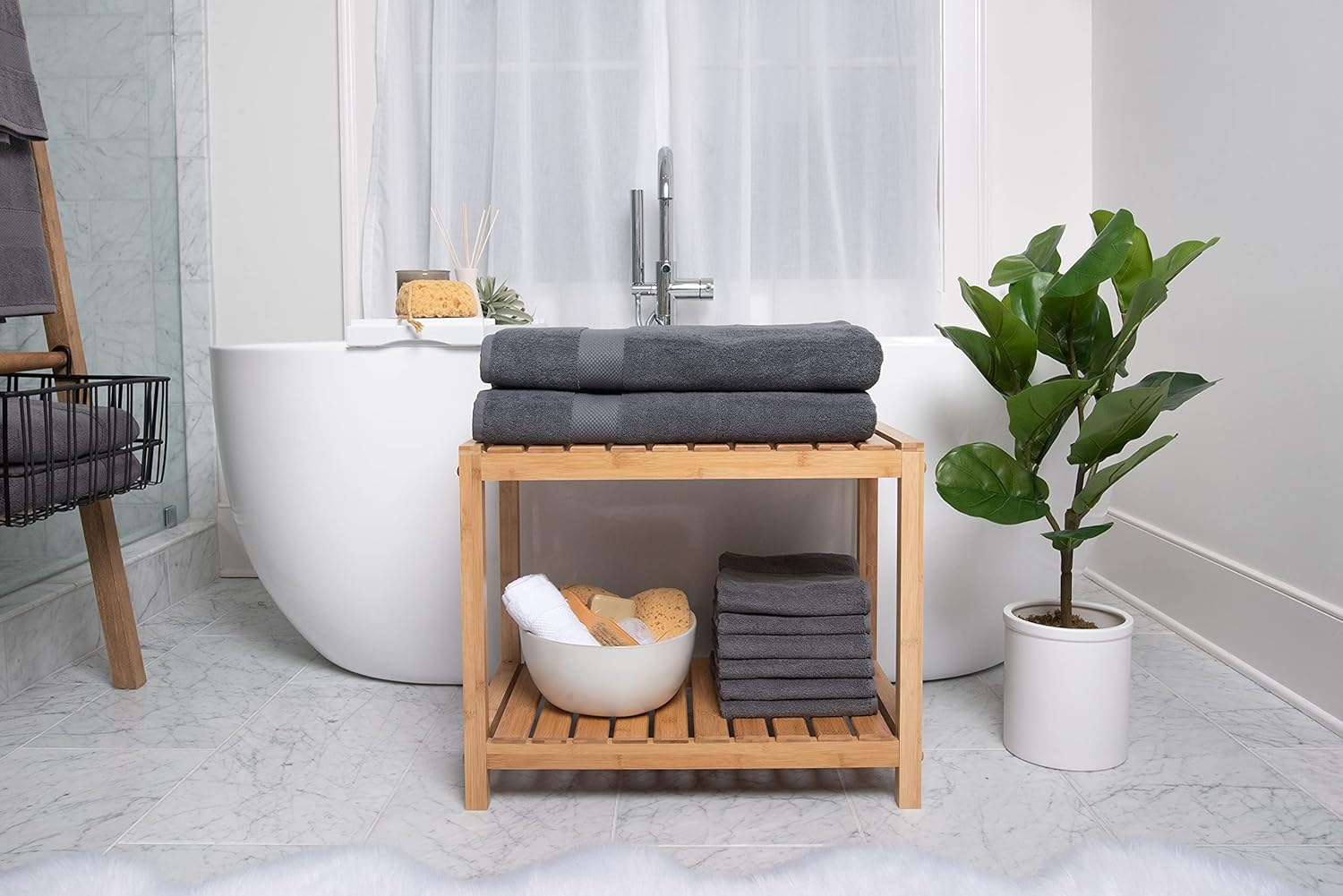 COTTON CRAFT Hotel Spa Luxury Bath Sheet Set 40x80 2 Pack