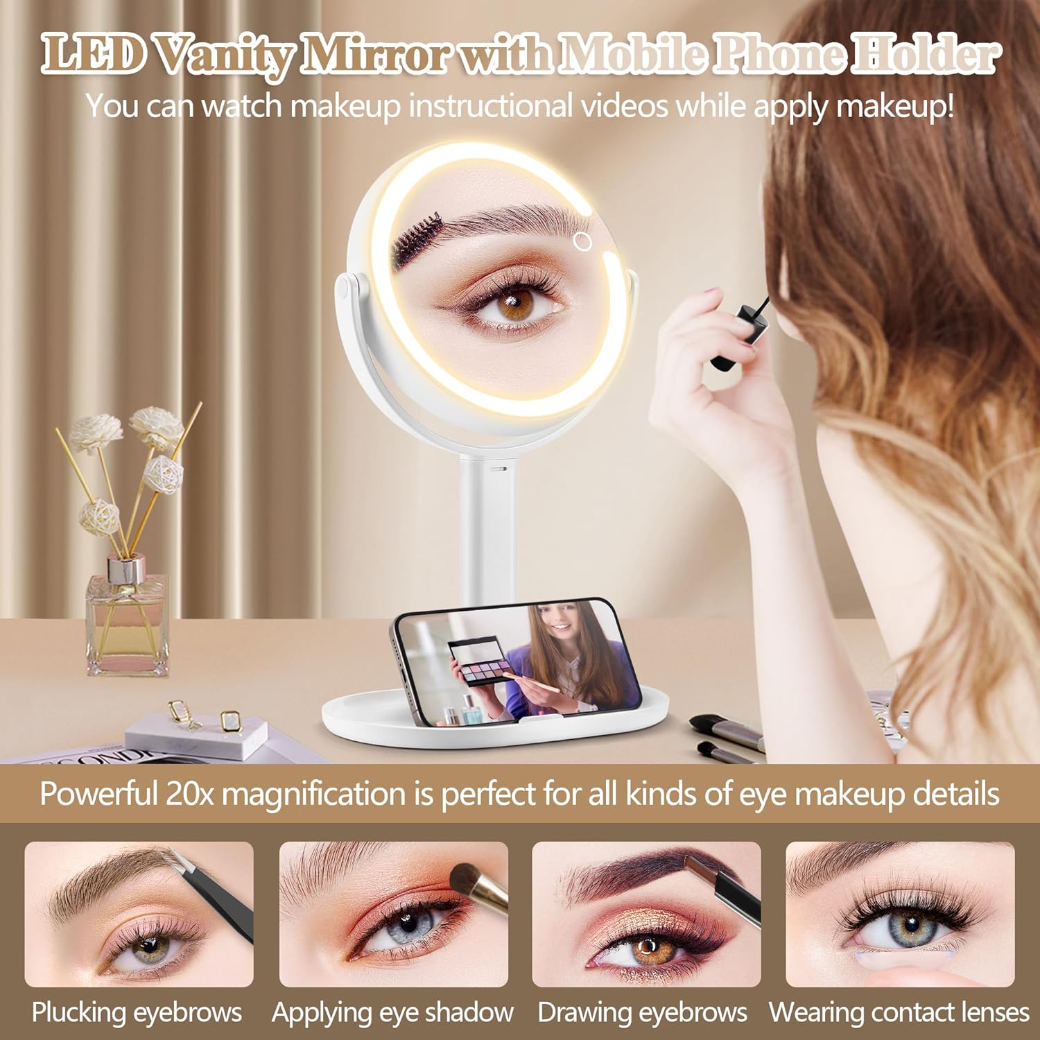 Makeup Mirror with Lights by MOMOKUBA