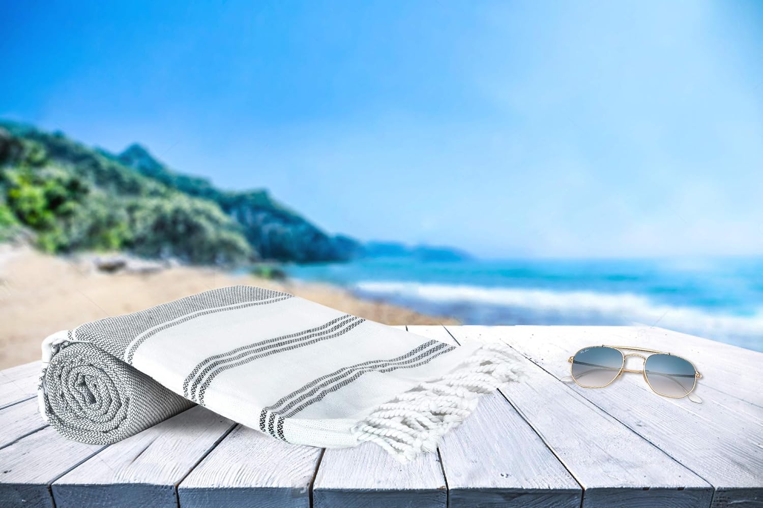 Nautical Stripe Beach Towels Set