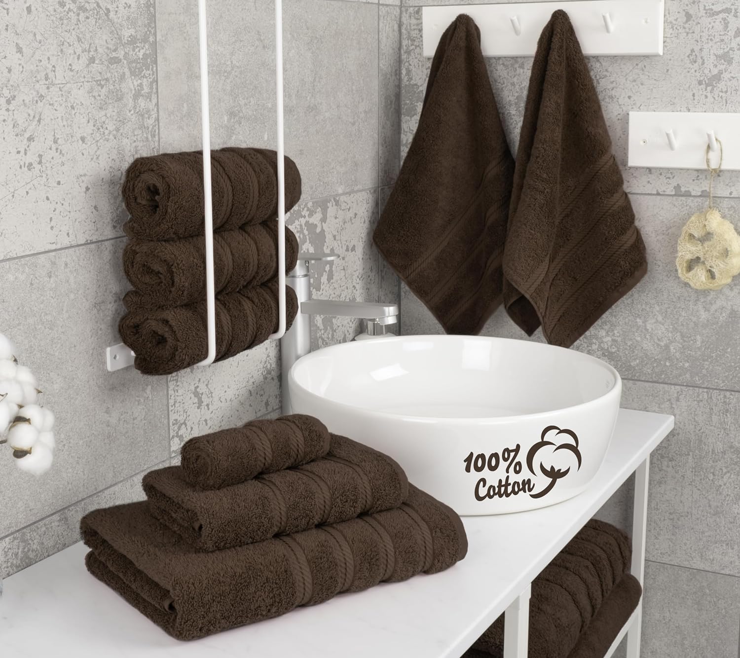 American Soft Linen Luxury 6-Piece Towel Set Soft Turkish Washcloths