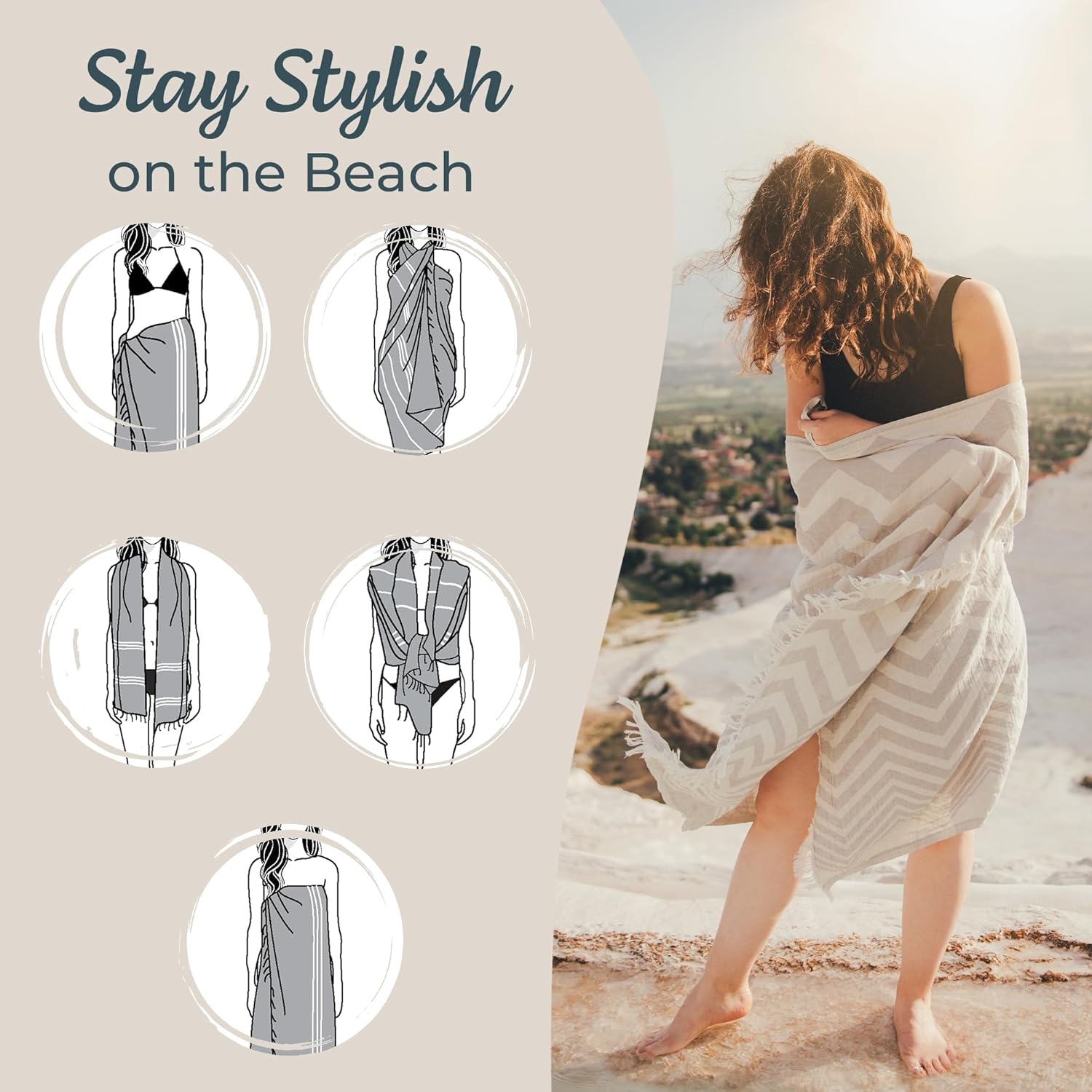 Luxury Turkish Beach Towel for Adults Kids