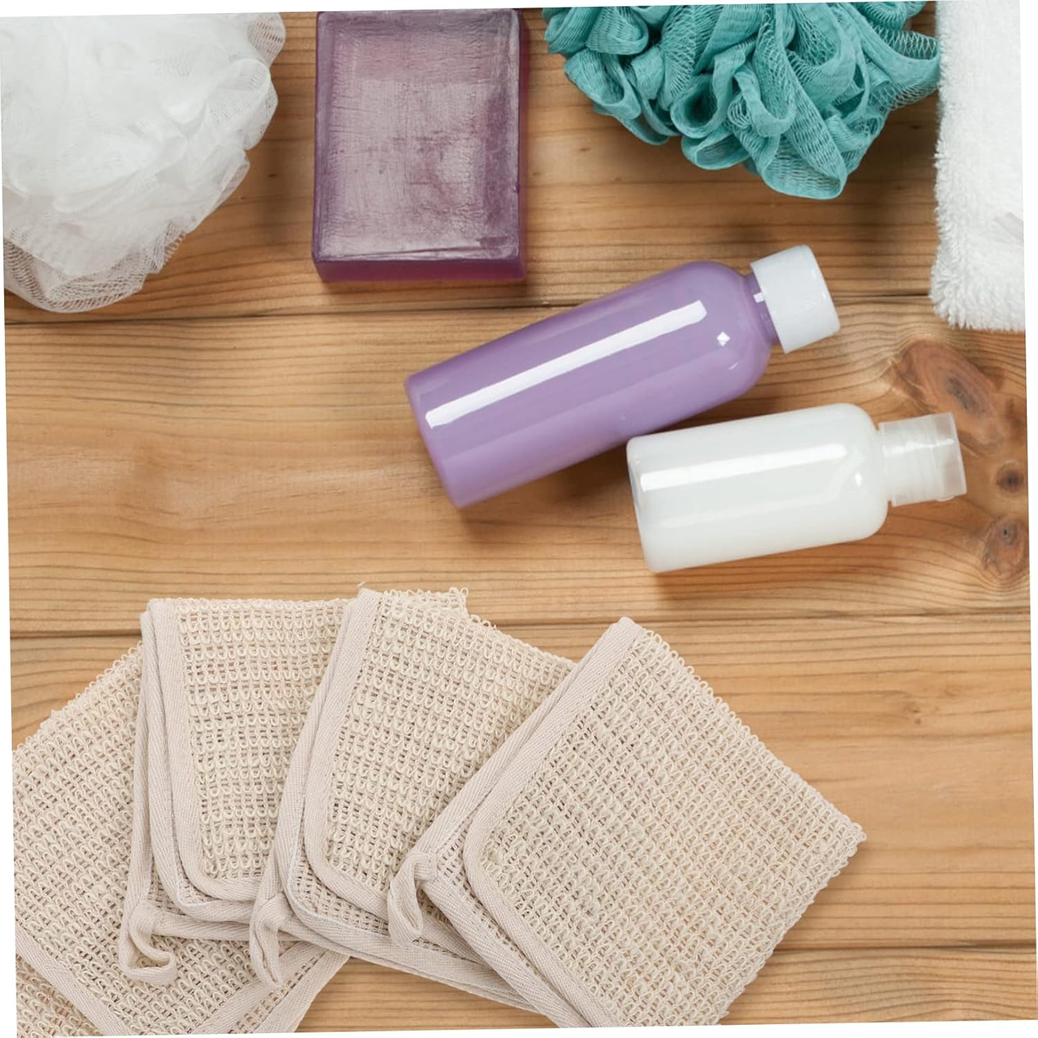 Baluue 5Pcs Exfoliating Shower Towels