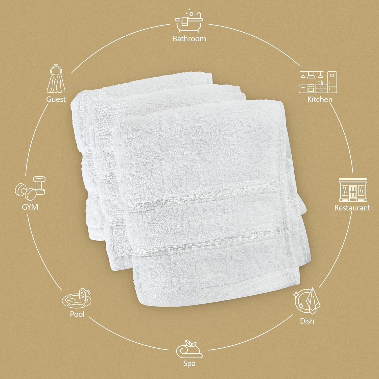 Utopia Towels - 12 Pack Viscose Luxury Wash Cloths Set