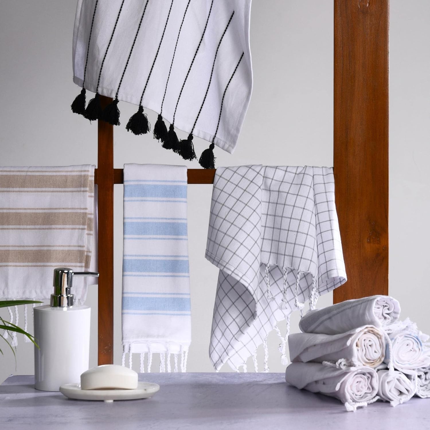 Folkulture Boho Hand Towels with Tassels