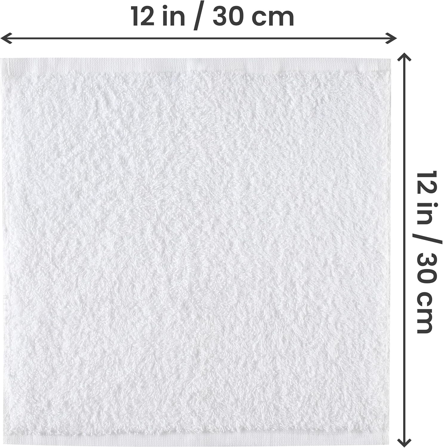 Utopia 24-Pack White Cotton Washcloths for Home Gym