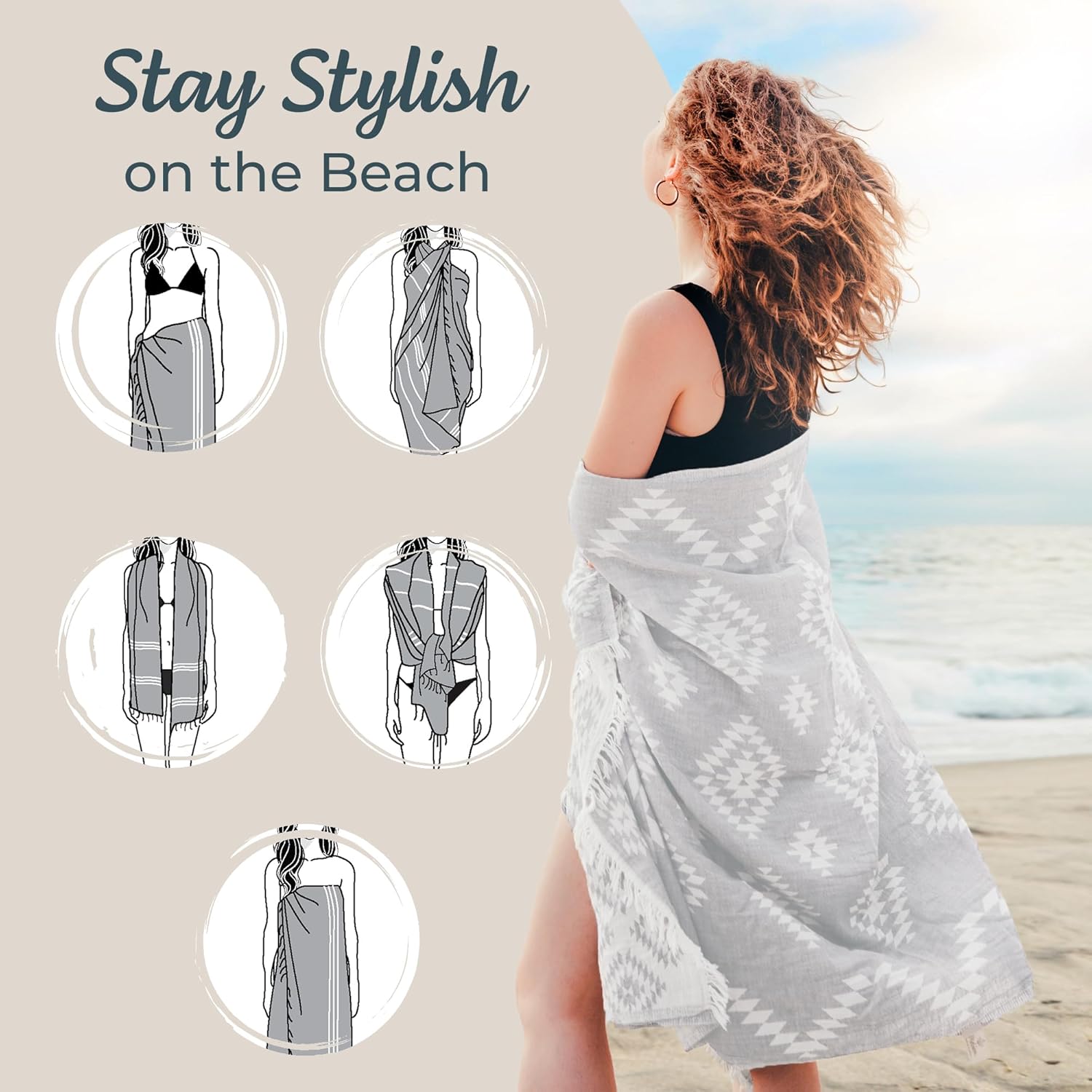 Premium 100 Natural Turkish Beach Towel