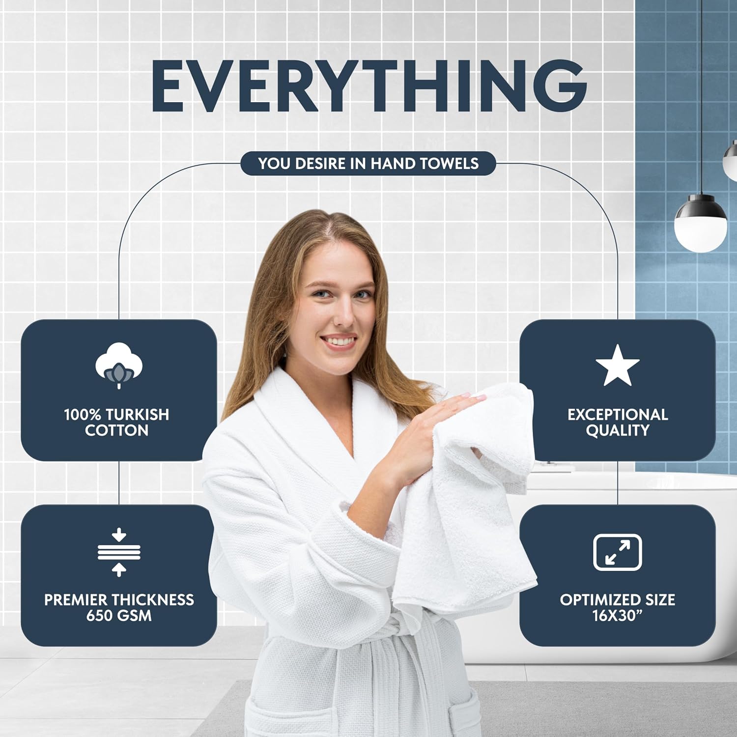 Experience the Difference Luxury White Classic Hand Towels for Your Home