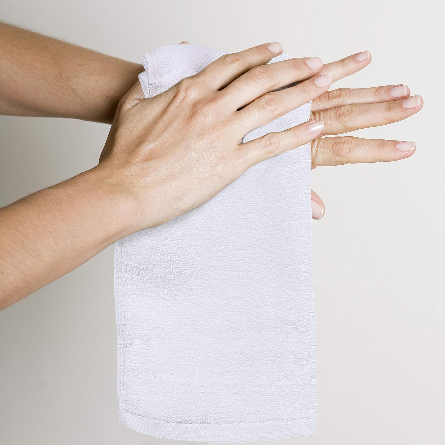 Utopia 24-Pack White Cotton Washcloths for Home Gym
