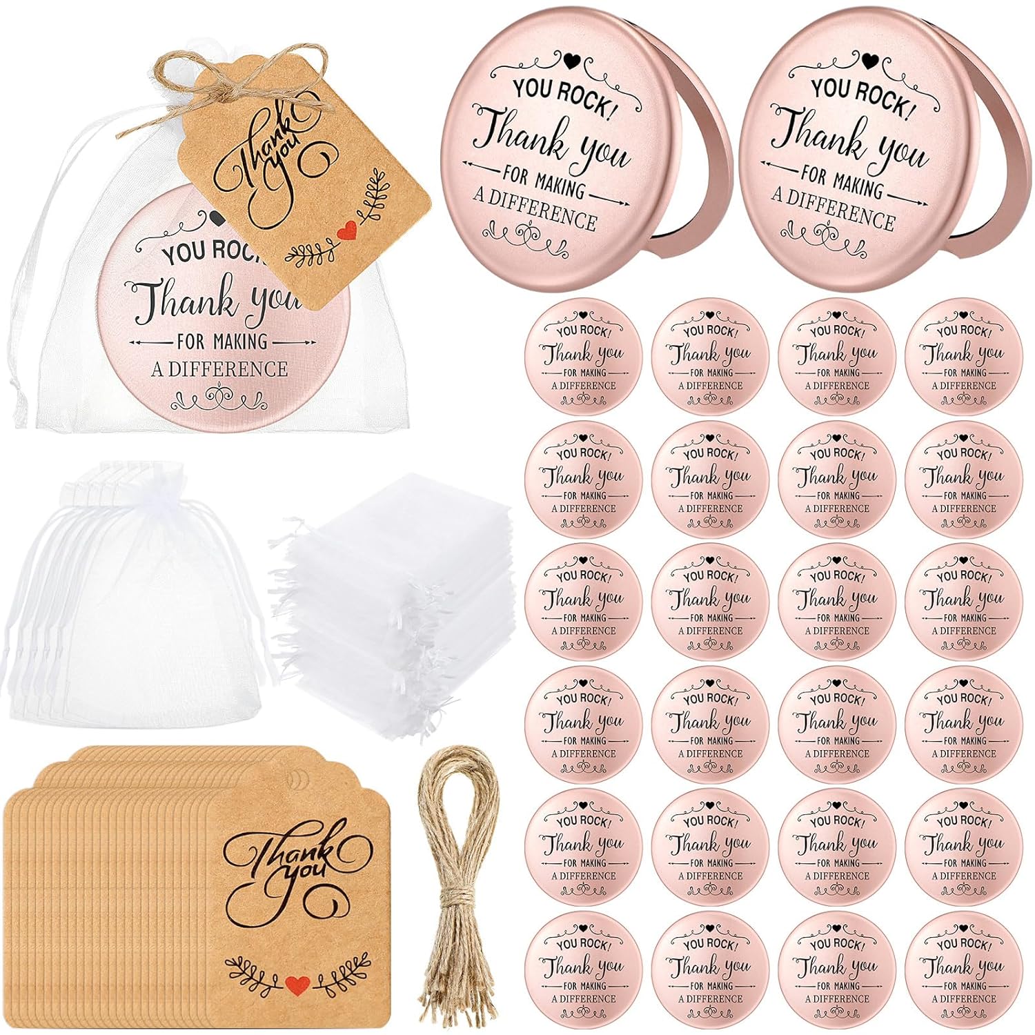 24-Set Inspirational Compact Mirrors for Women Thoughtful Gifts