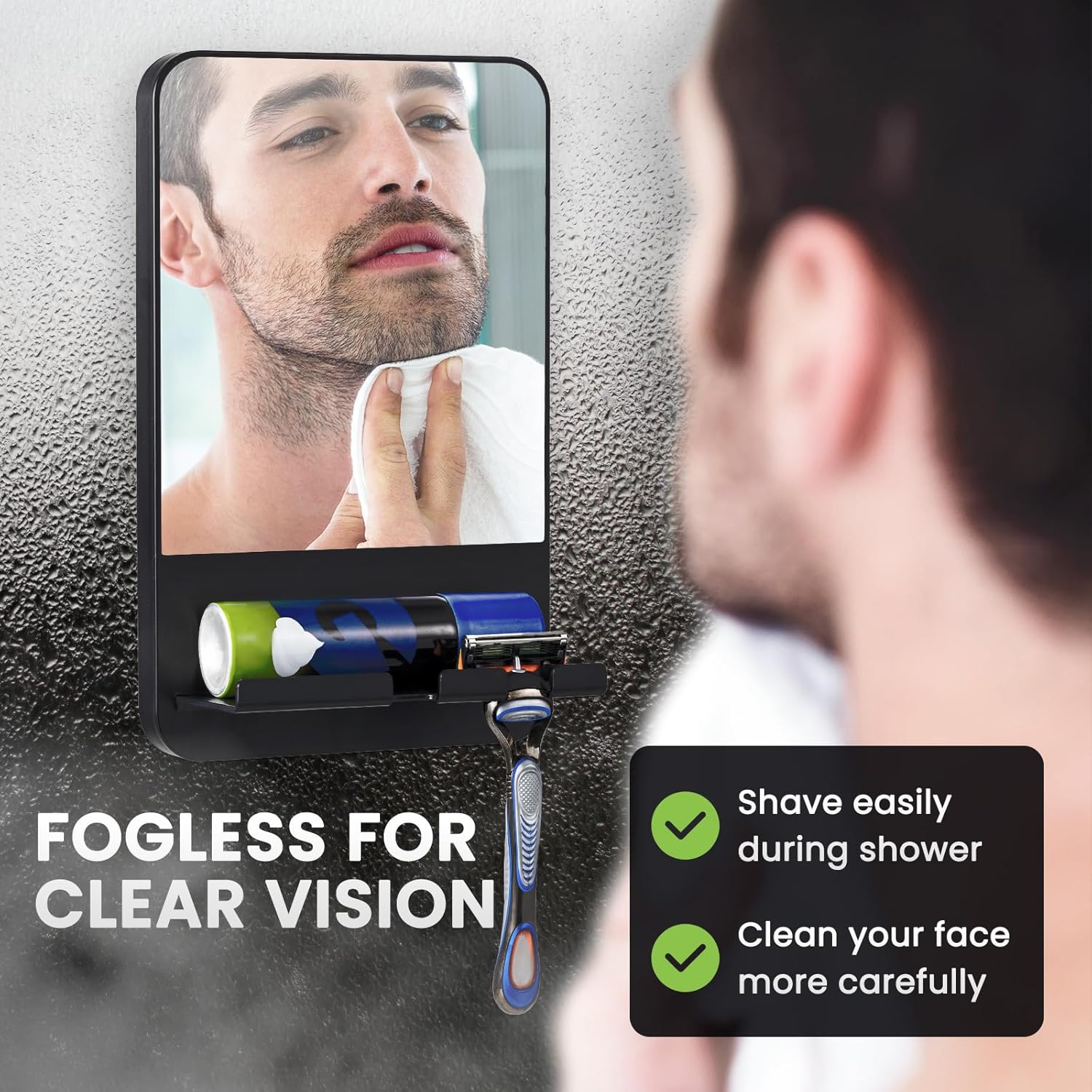 Smooth Wash with TAILI Shutter-Ready Fogless Shower Mirror