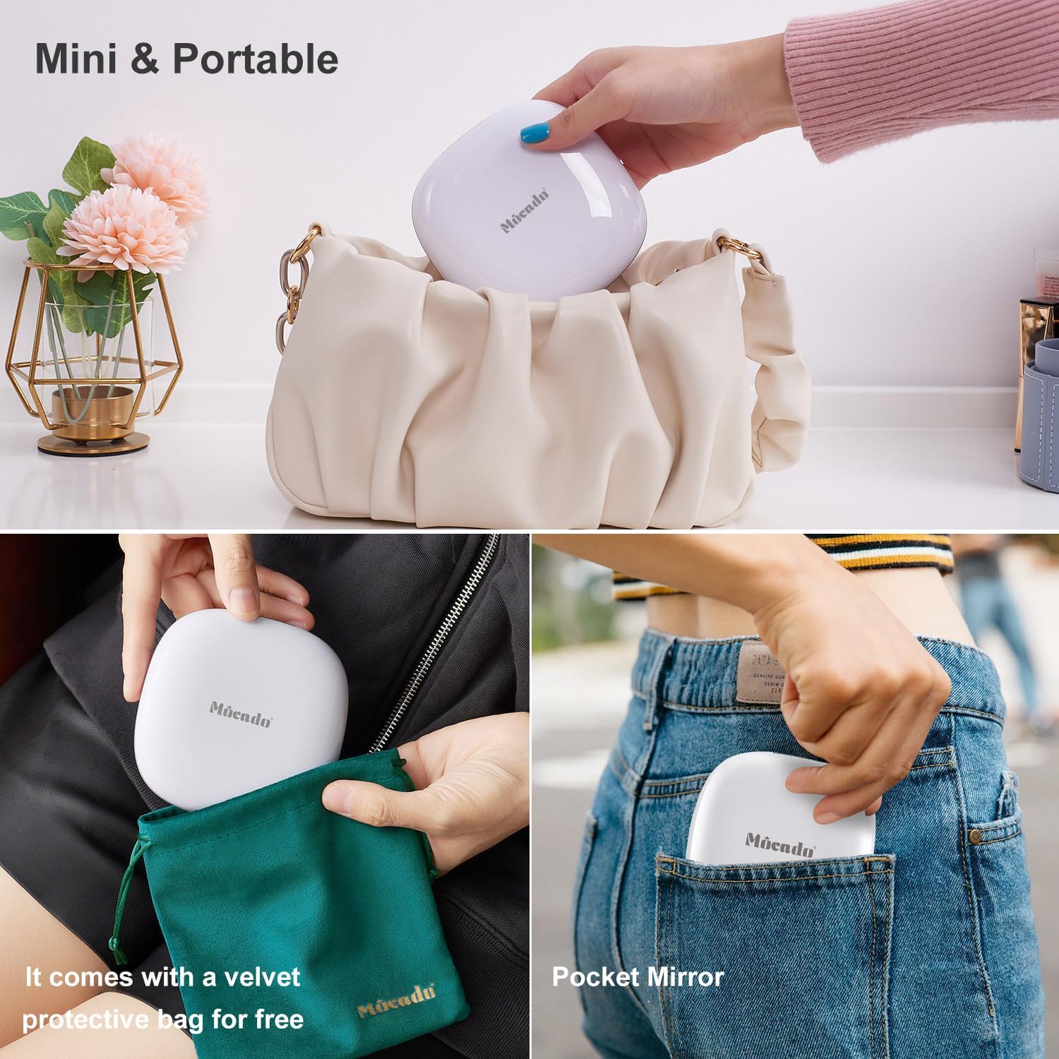 MmmoDo Compact LED Magnifying Mirror for Women