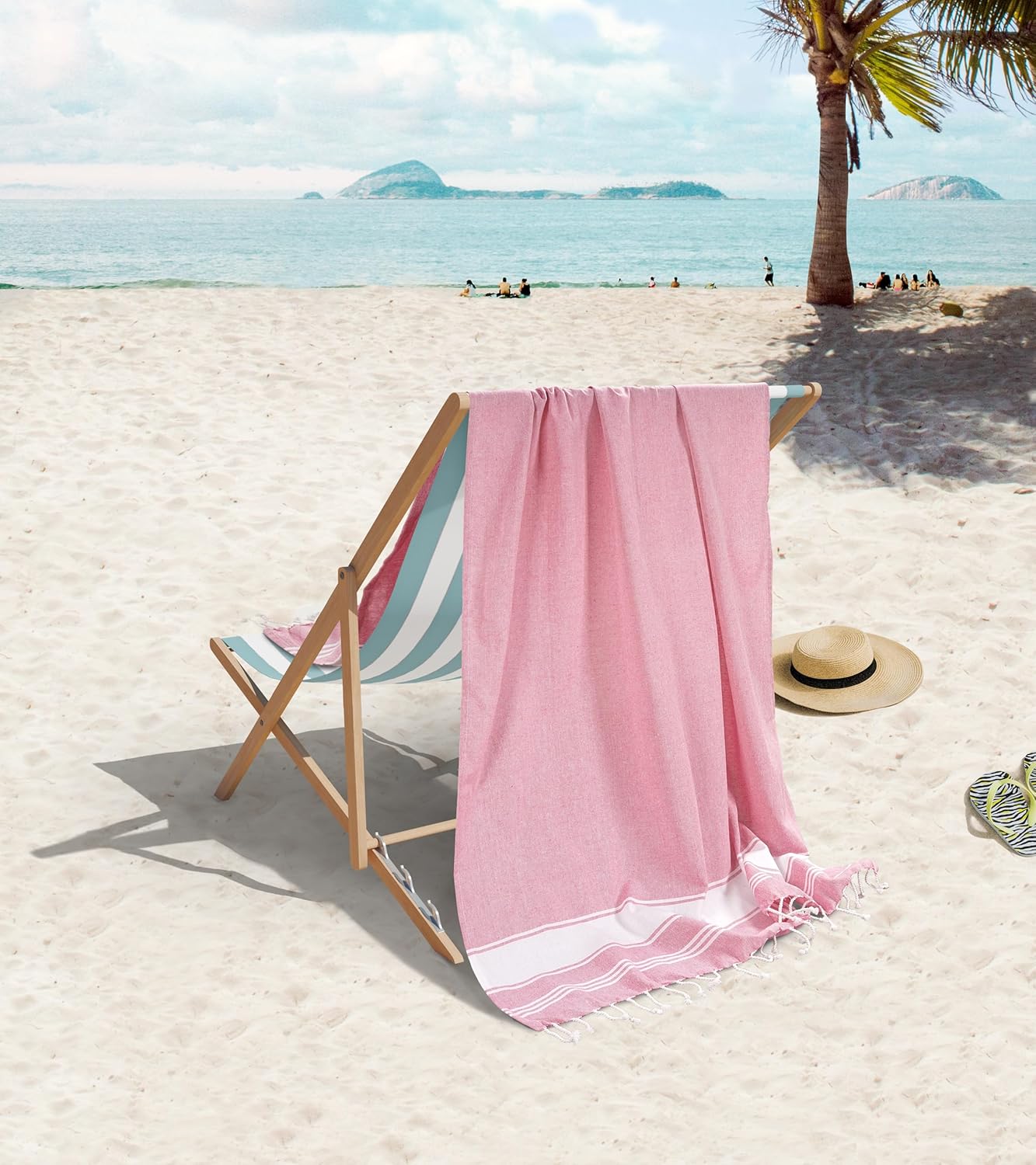 6 PACK Beach Towels Set Oversized Sand-Free 39x71 Incher