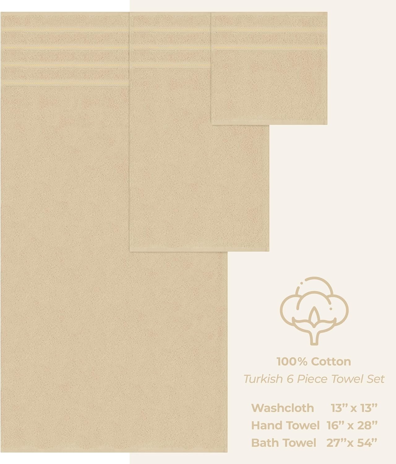 American Soft Linen Luxury 6-Piece 2x2 Washcloth Set