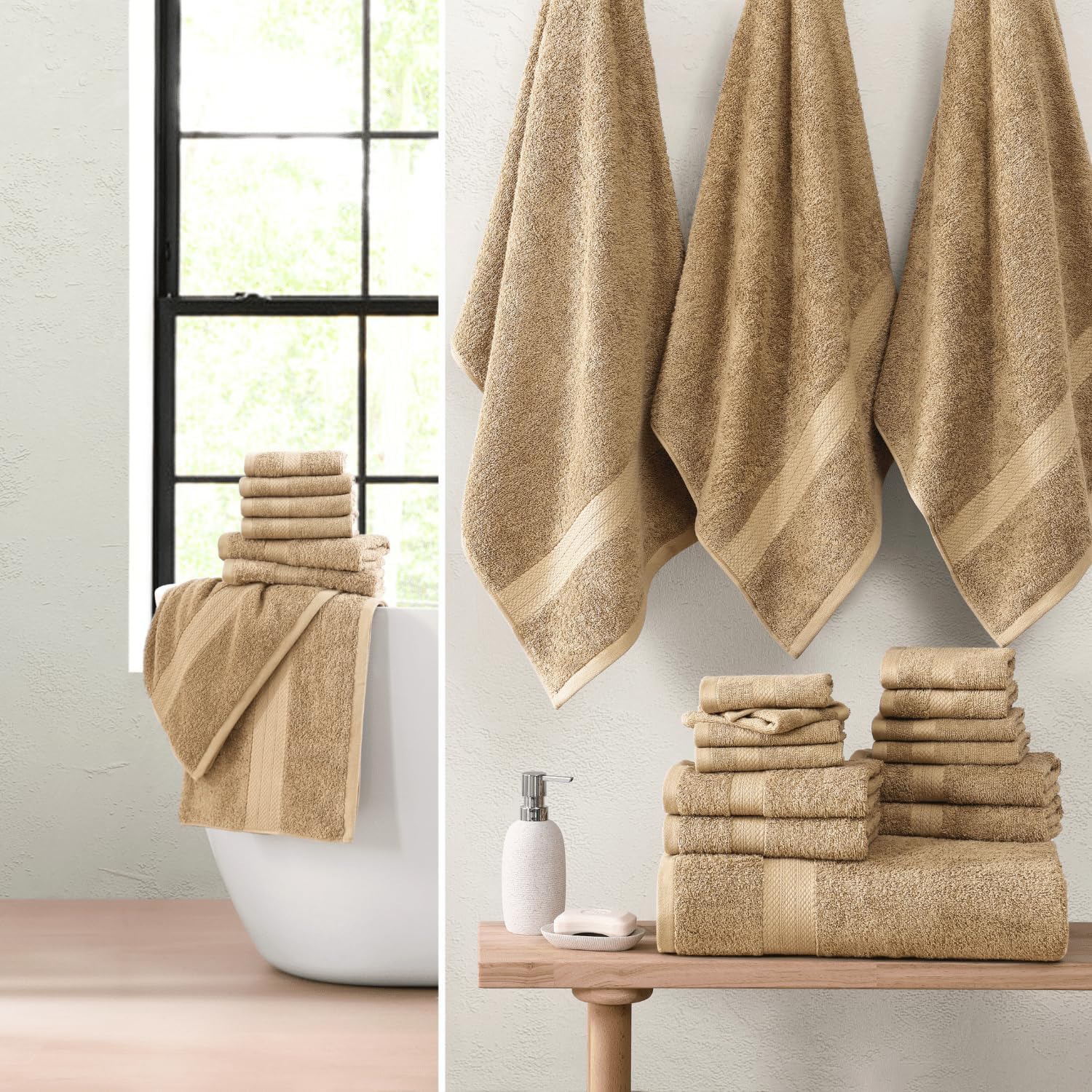 Transform Your Bath Selection with LANE LINEN 24-Piece Cotton Towel Set