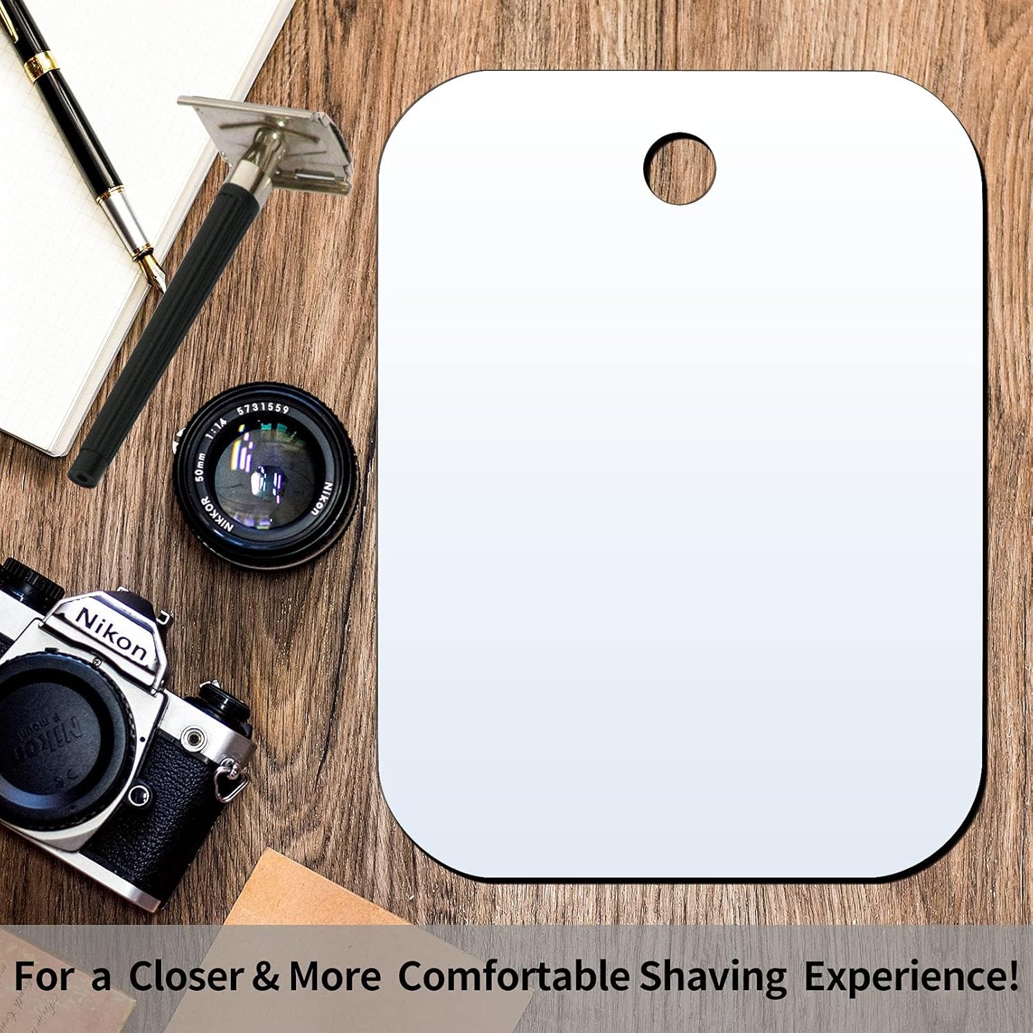 SAFEE MRROR Shaving Mirror No Fog 6x8 inches Travel-Friendly