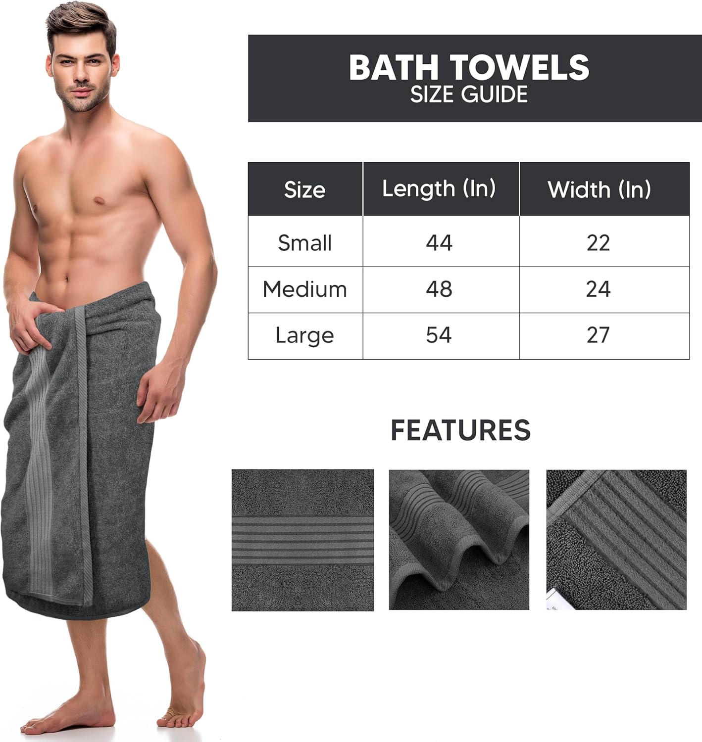 Utopia 4-Pack Bath Towels Set