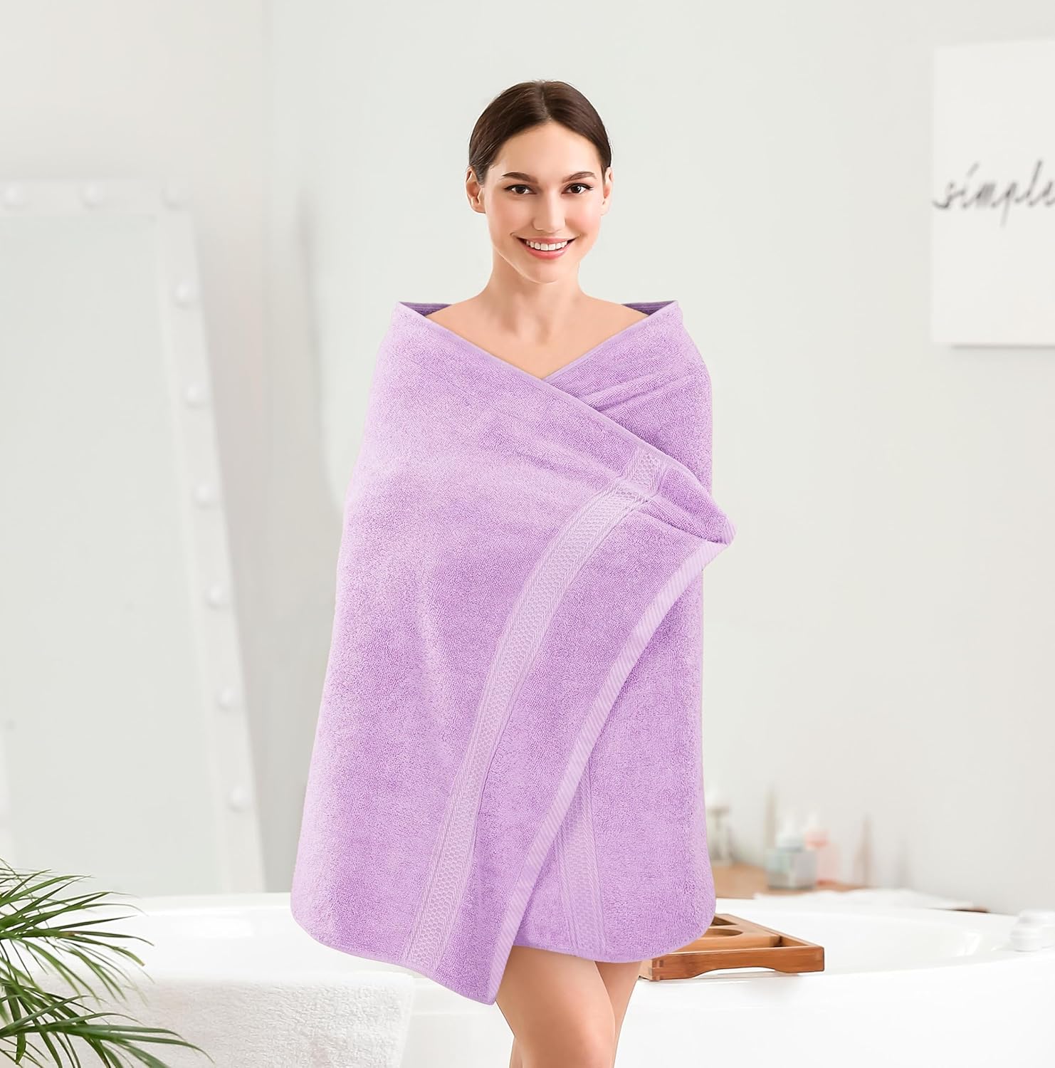 Utopia Towels 4 Pack Premium Bath Towels Set Lavender