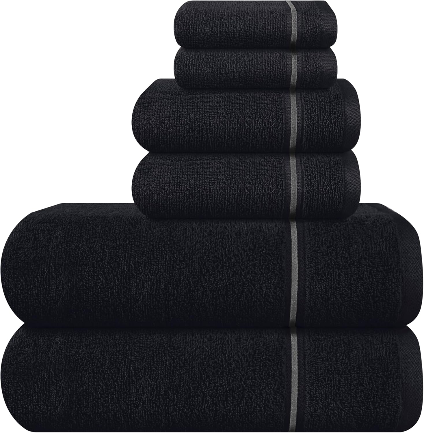 MyOwn Ultra Soft 6 Pack Cotton Towel Set - Black
