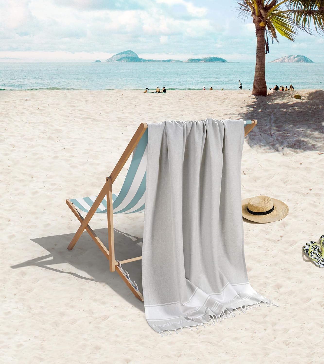 6 PACK Beach Towels Set Oversized Sand-Free 39x71 Incher