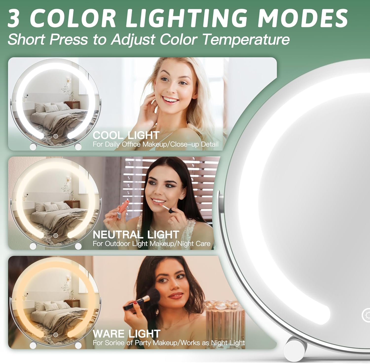 Vanity Mirror with Lights 12 Inch LED makeup mirror
