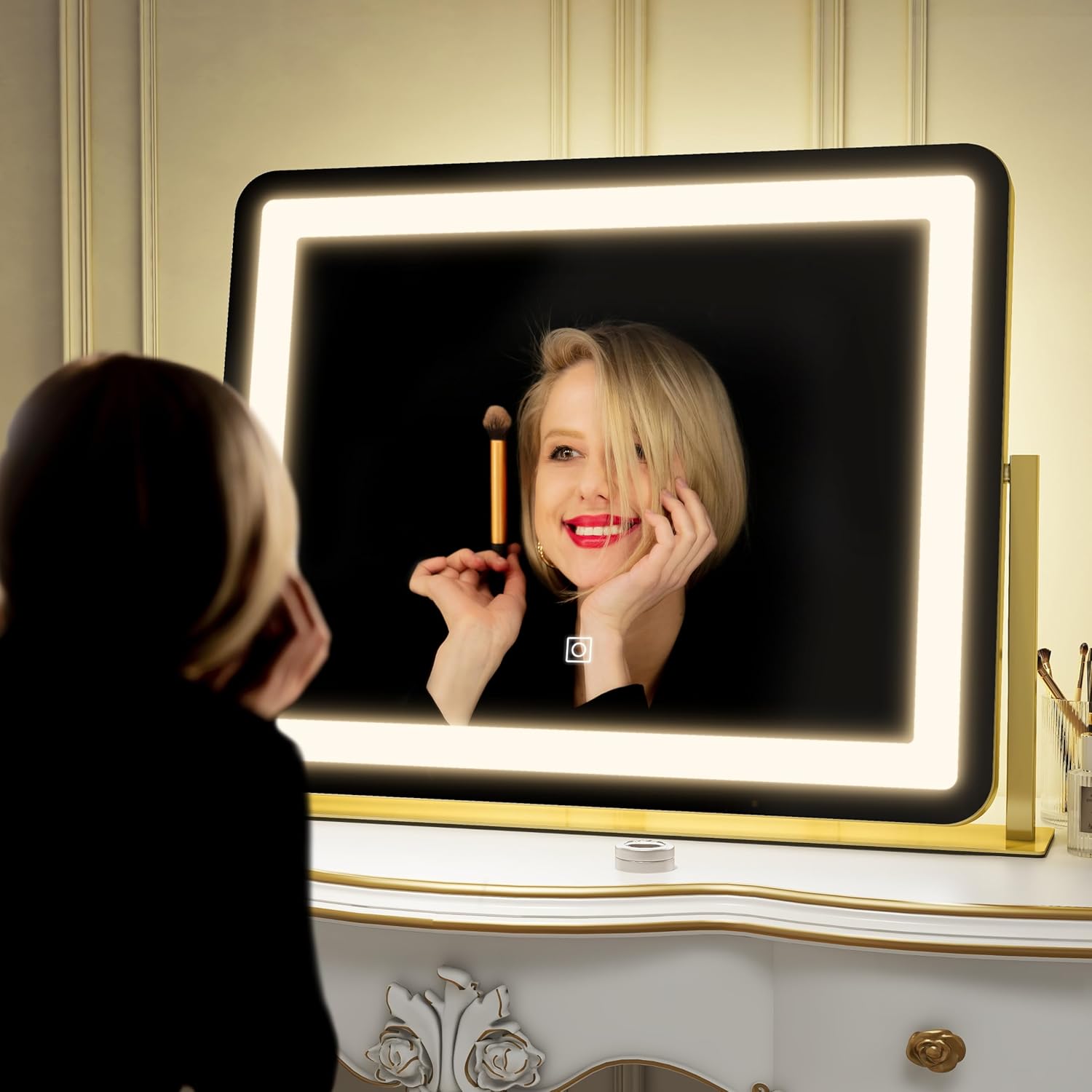 Gold Vanity Mirror with Lights
