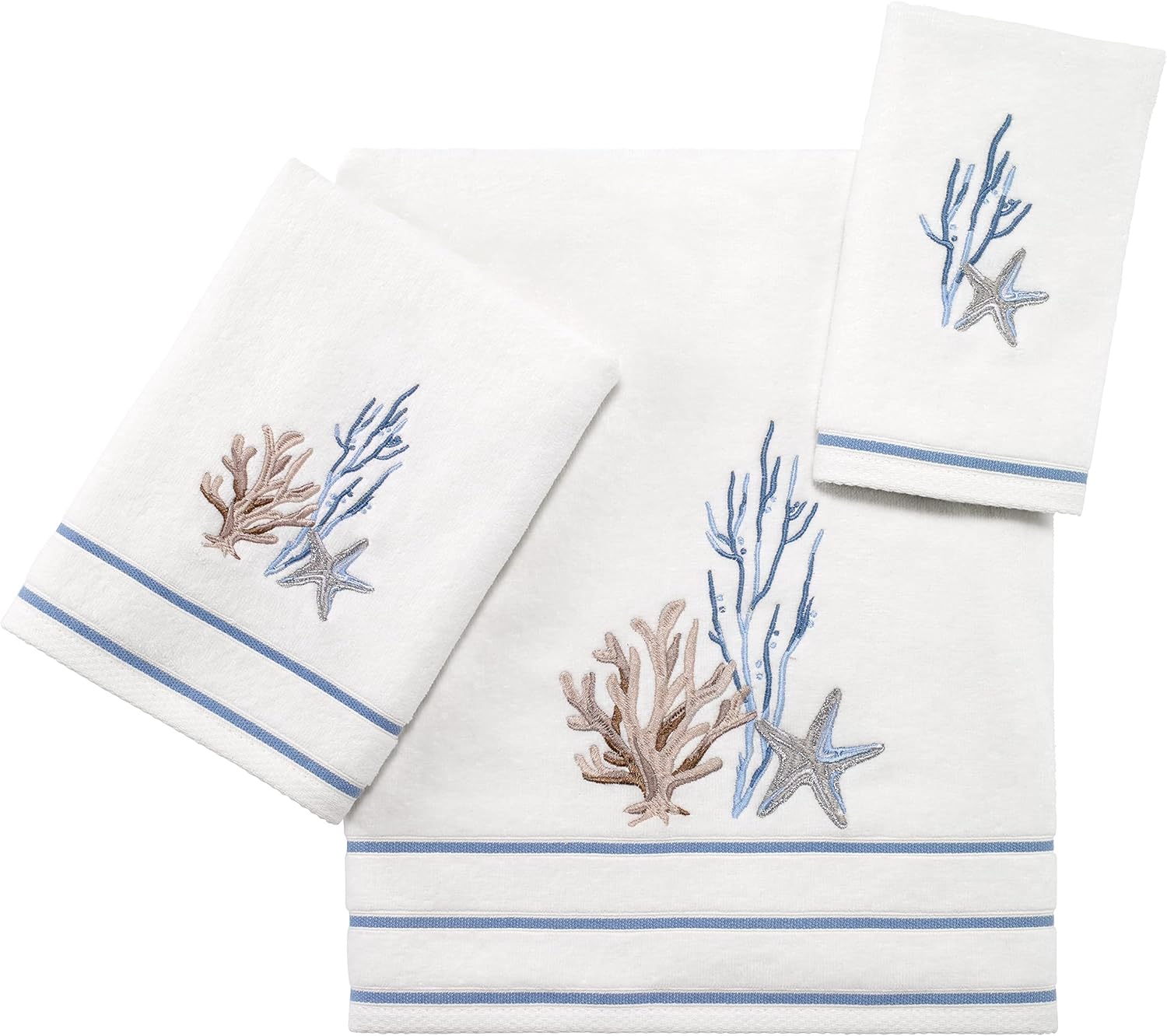 Beachy Softness Explain Hand Towel Abstract Coastal Cotton Towel