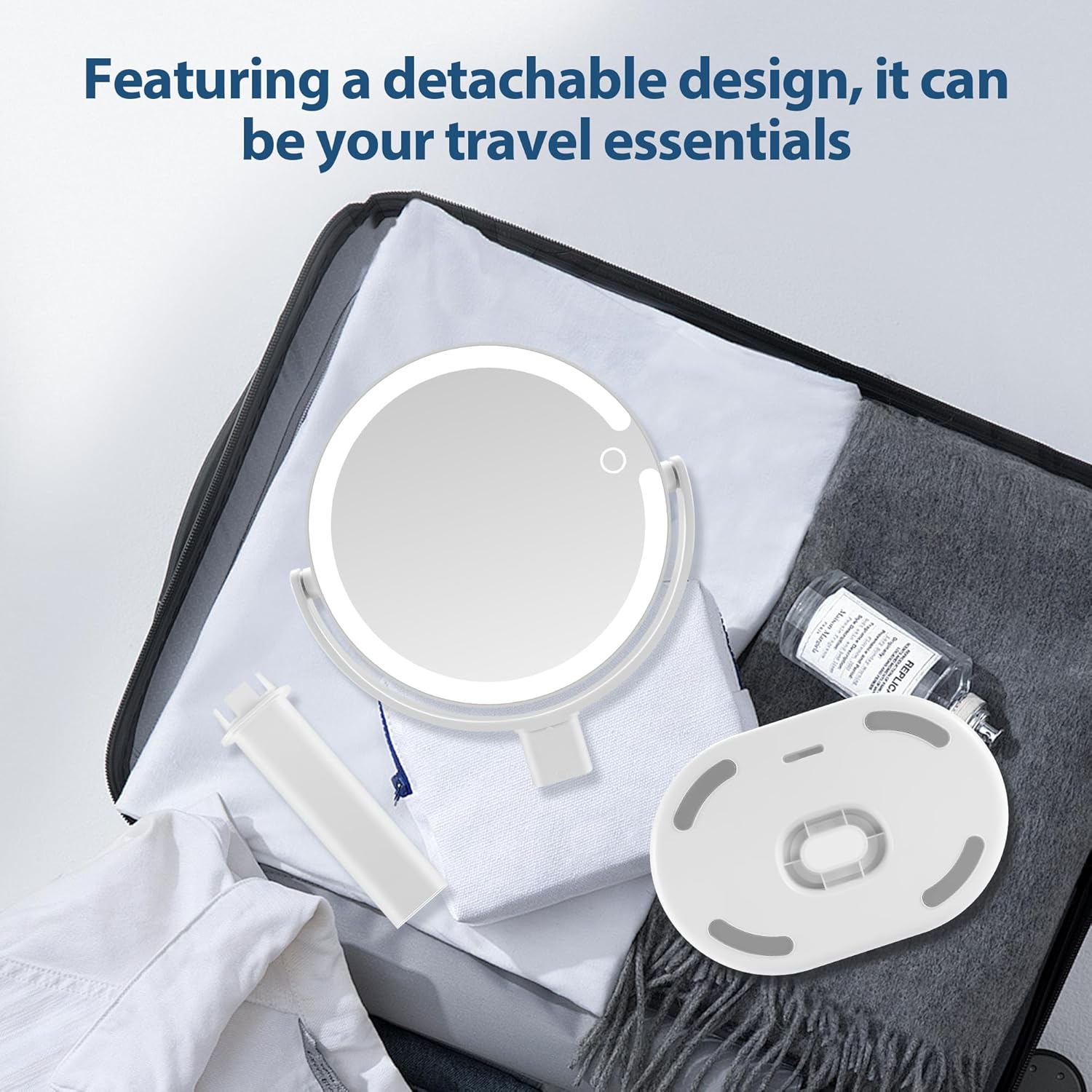 MIYADIVA Double-Sided Makeup Mirror with LED Lights