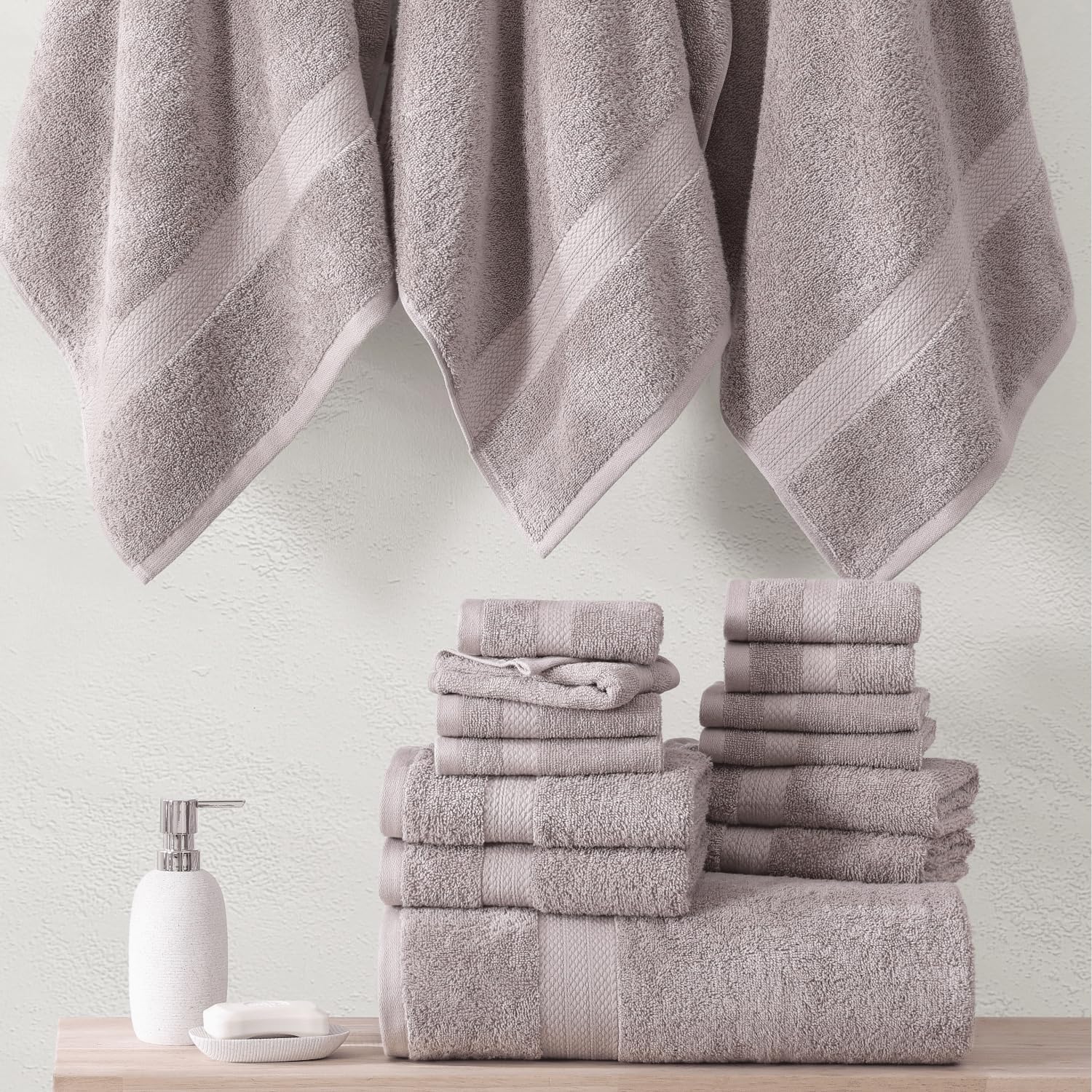 Luxury bath towel set extra soft 100 cotton perfect for your bathroom