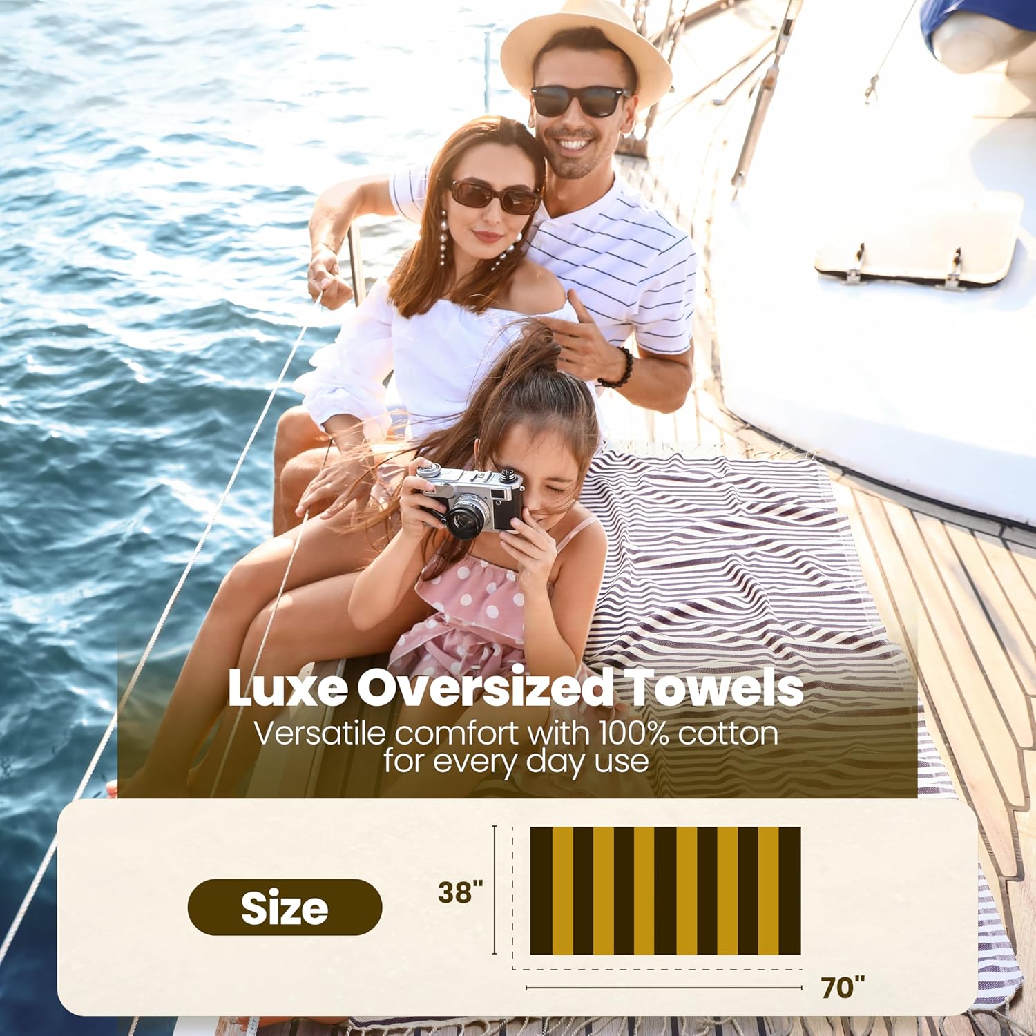 GOLD CASE Home Turkish Beach Towel Set