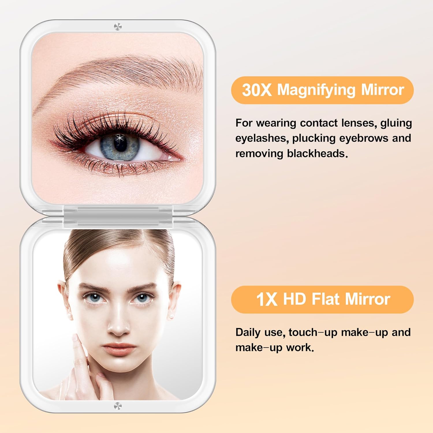 MIYADiva Compact Mirror with 30X Magnification for Travel