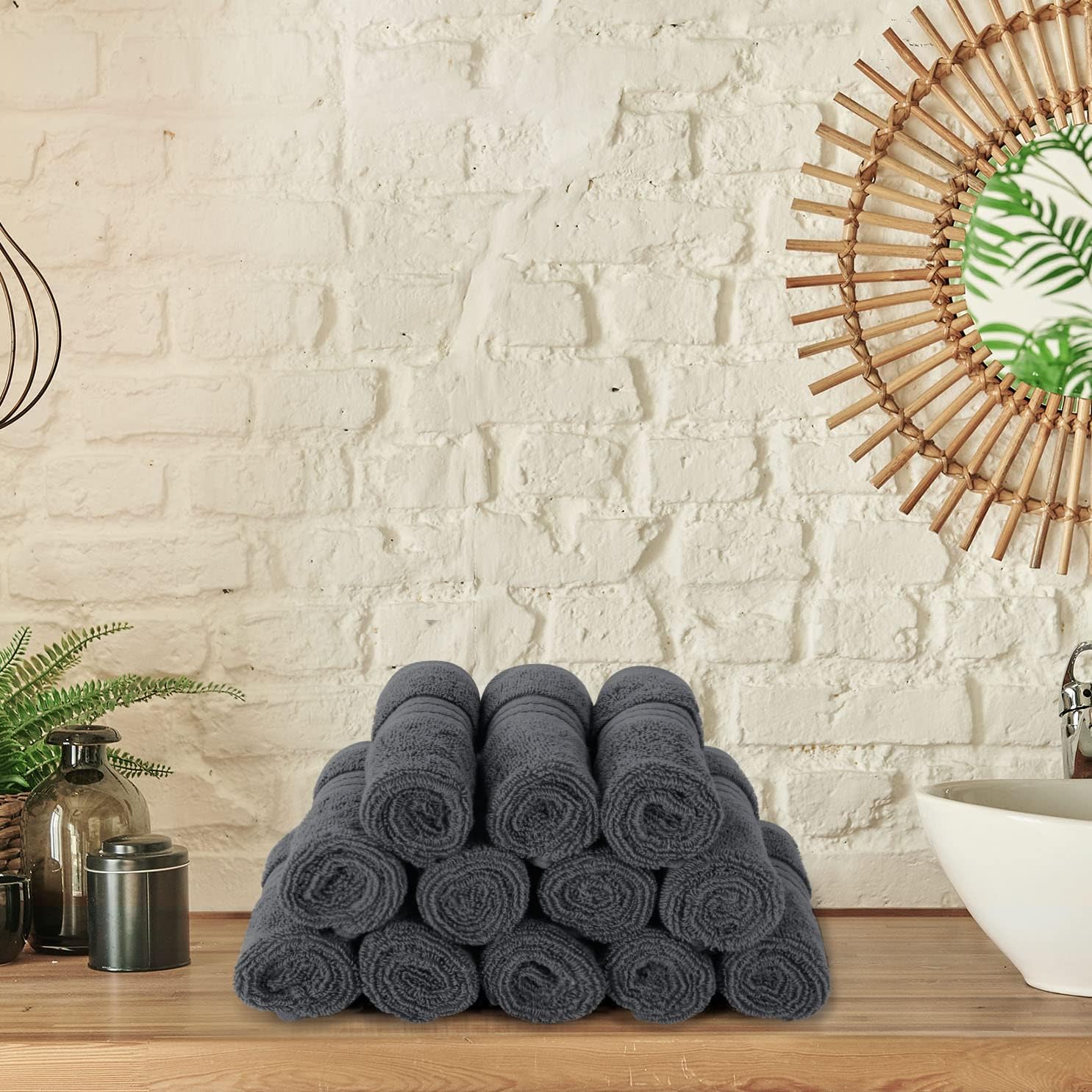Natural 12-Piece Washcloth Set for Home Gift Giving